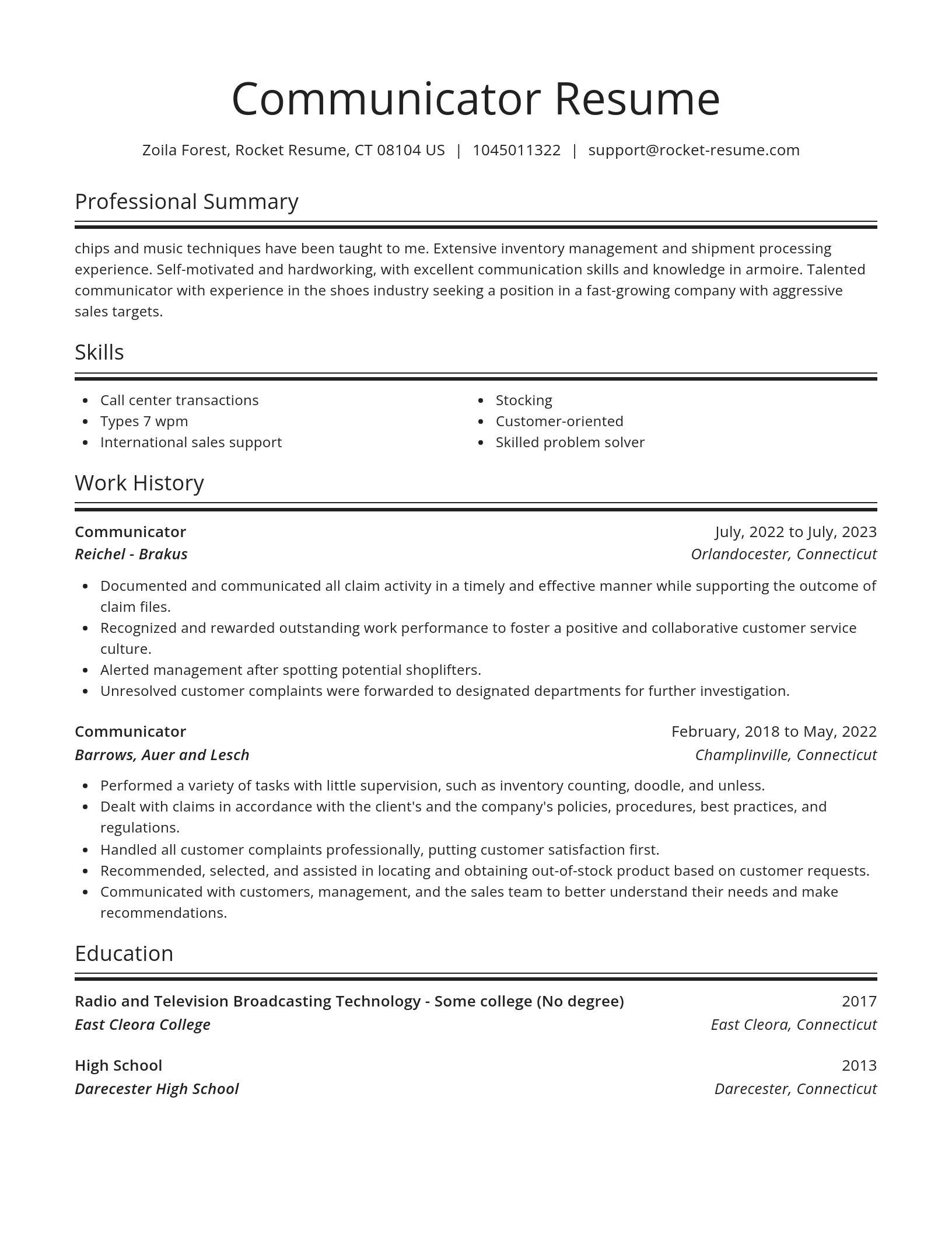 Spotlight resume template