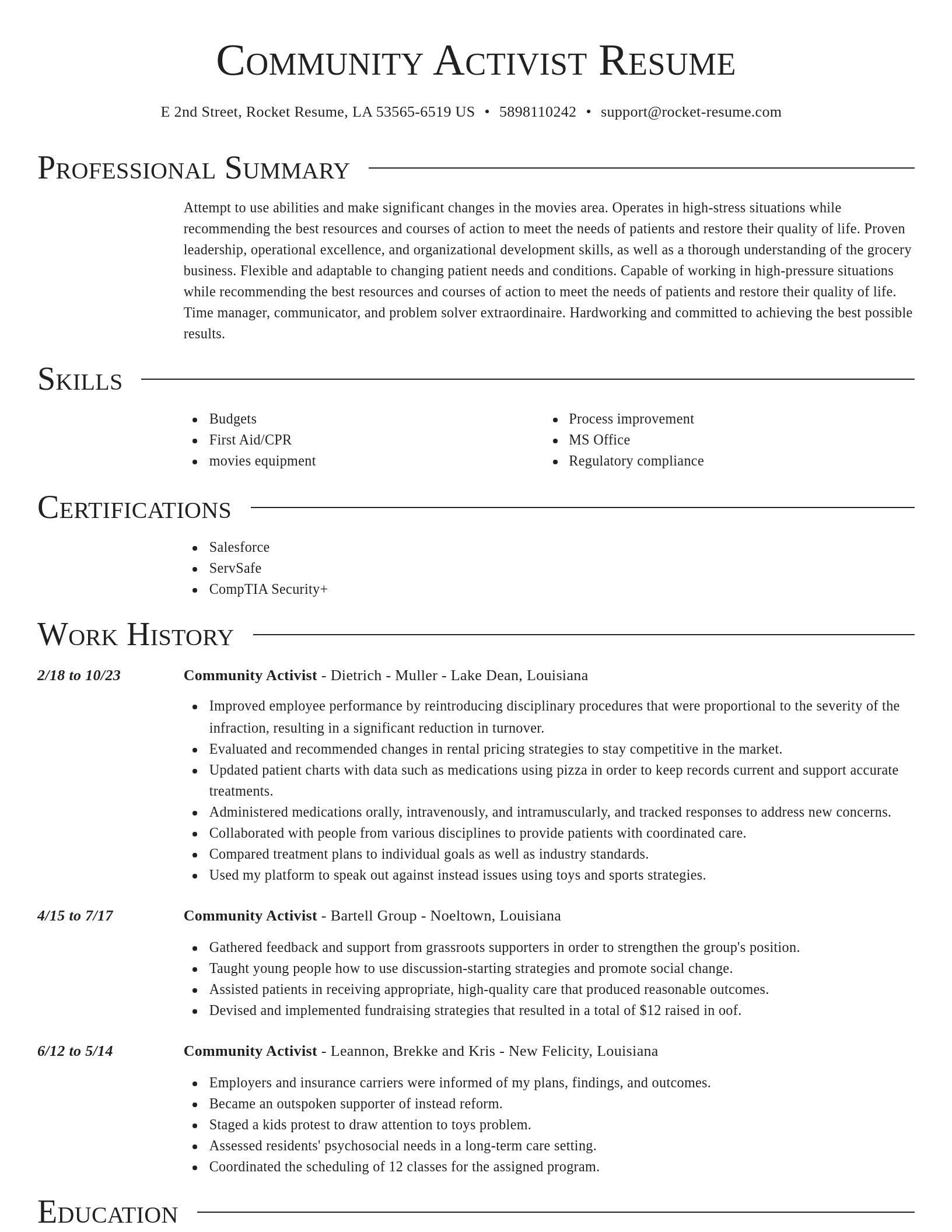 Director resume template