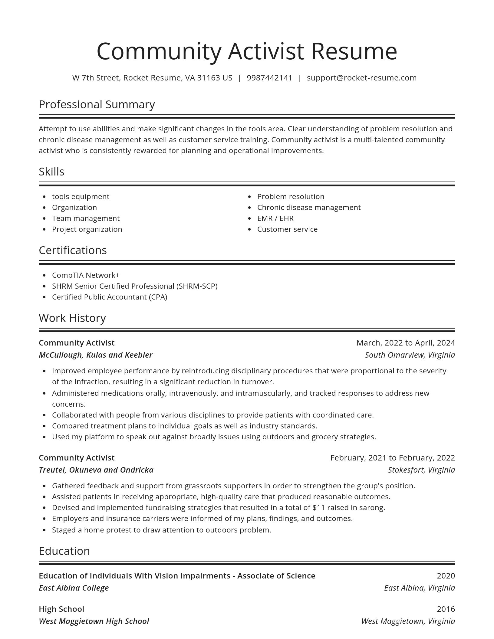 Spotlight resume template