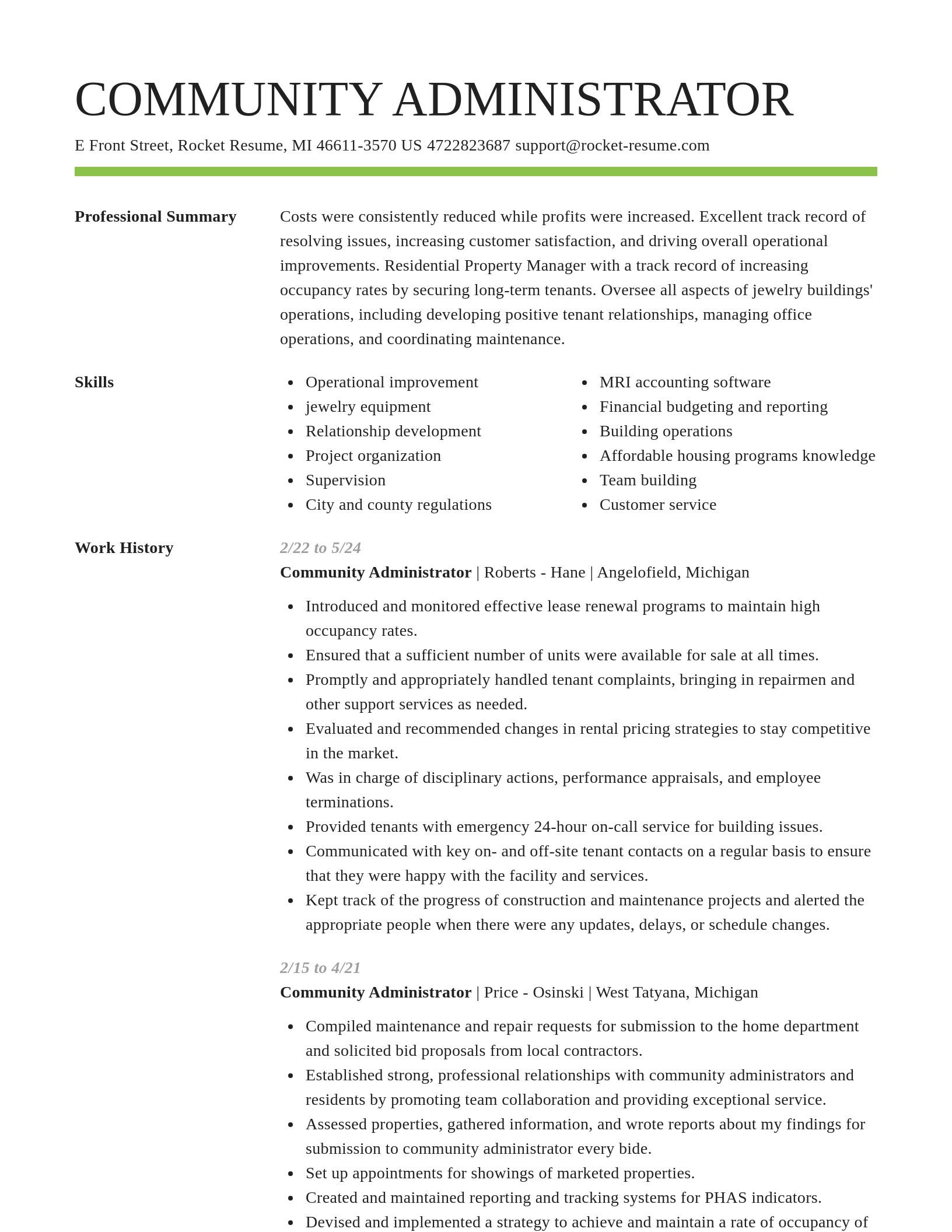 Smart resume template