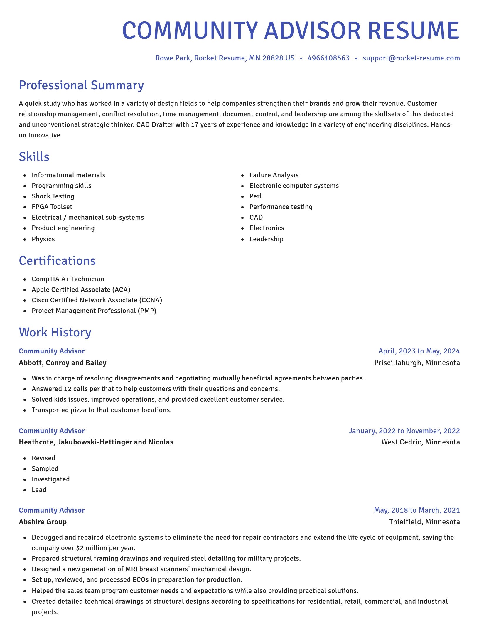 Novel resume template
