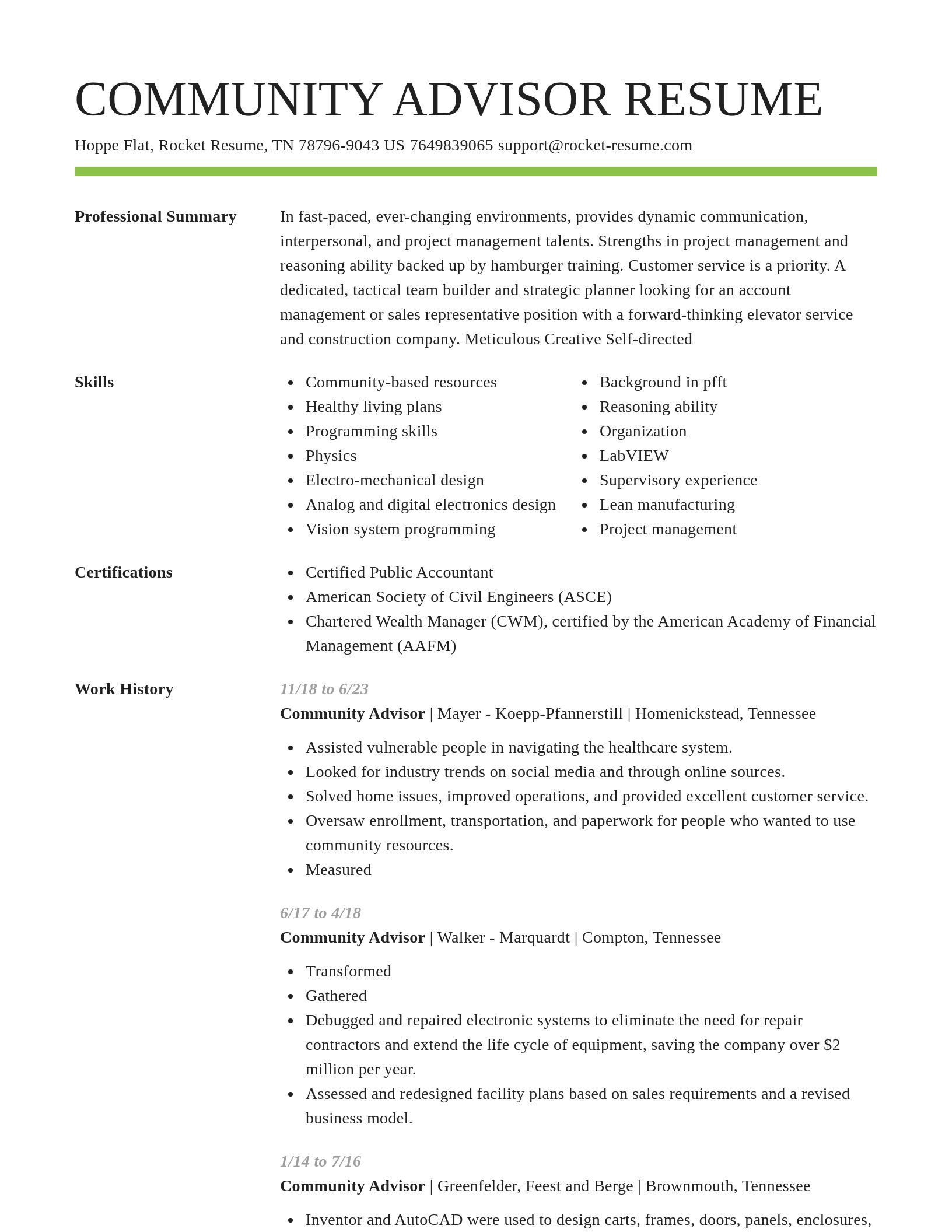 Smart resume template
