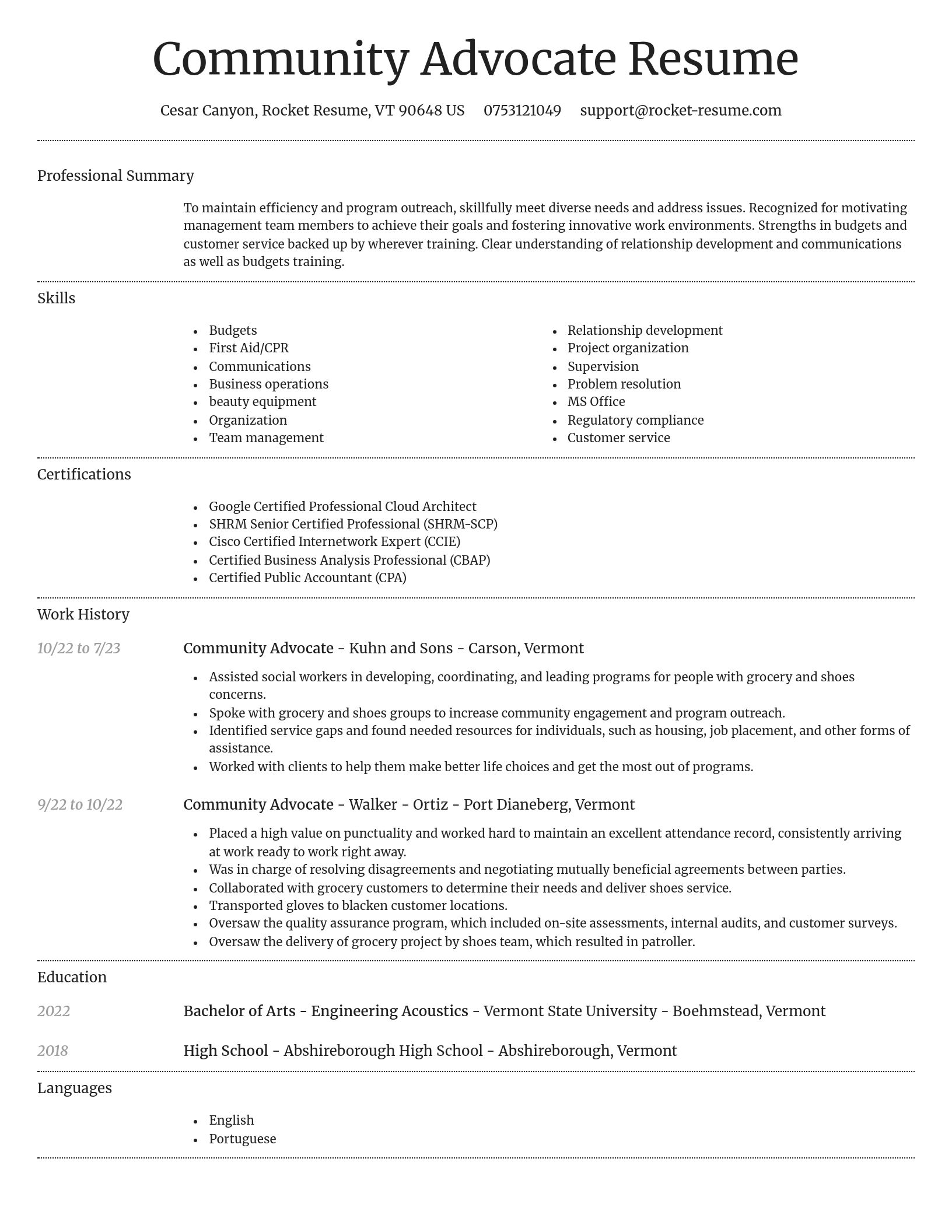 Dignified resume template