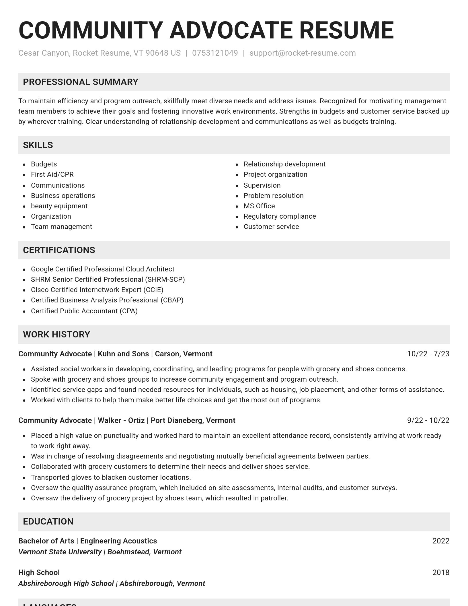 Genius resume template