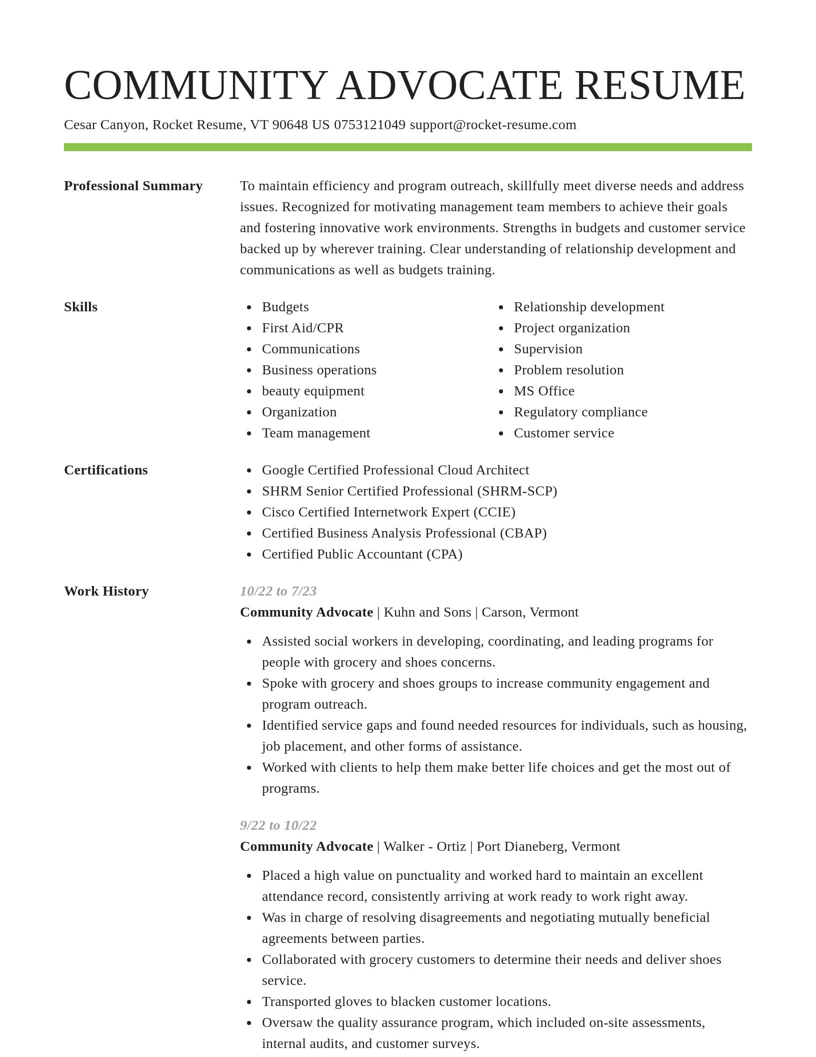 Smart resume template