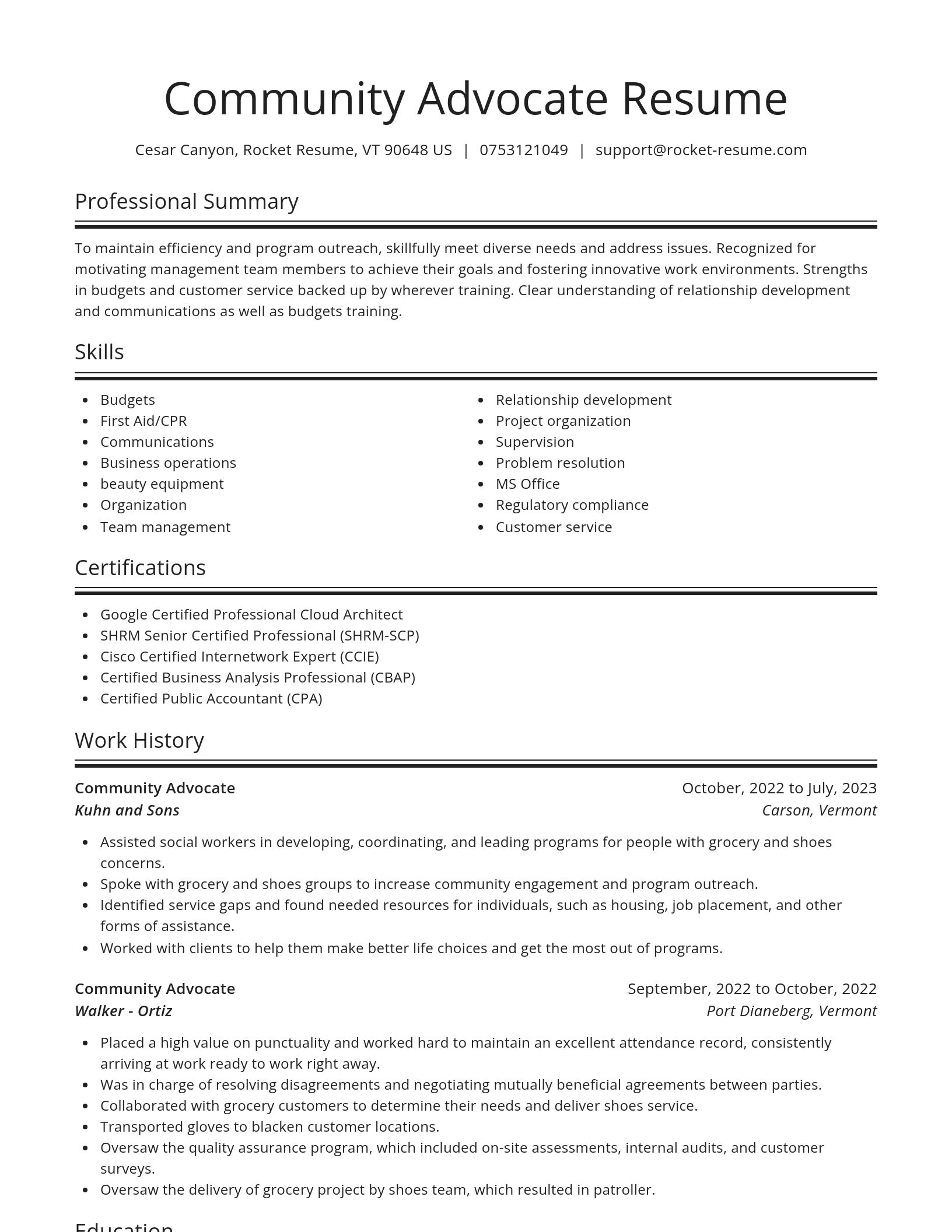 Spotlight resume template