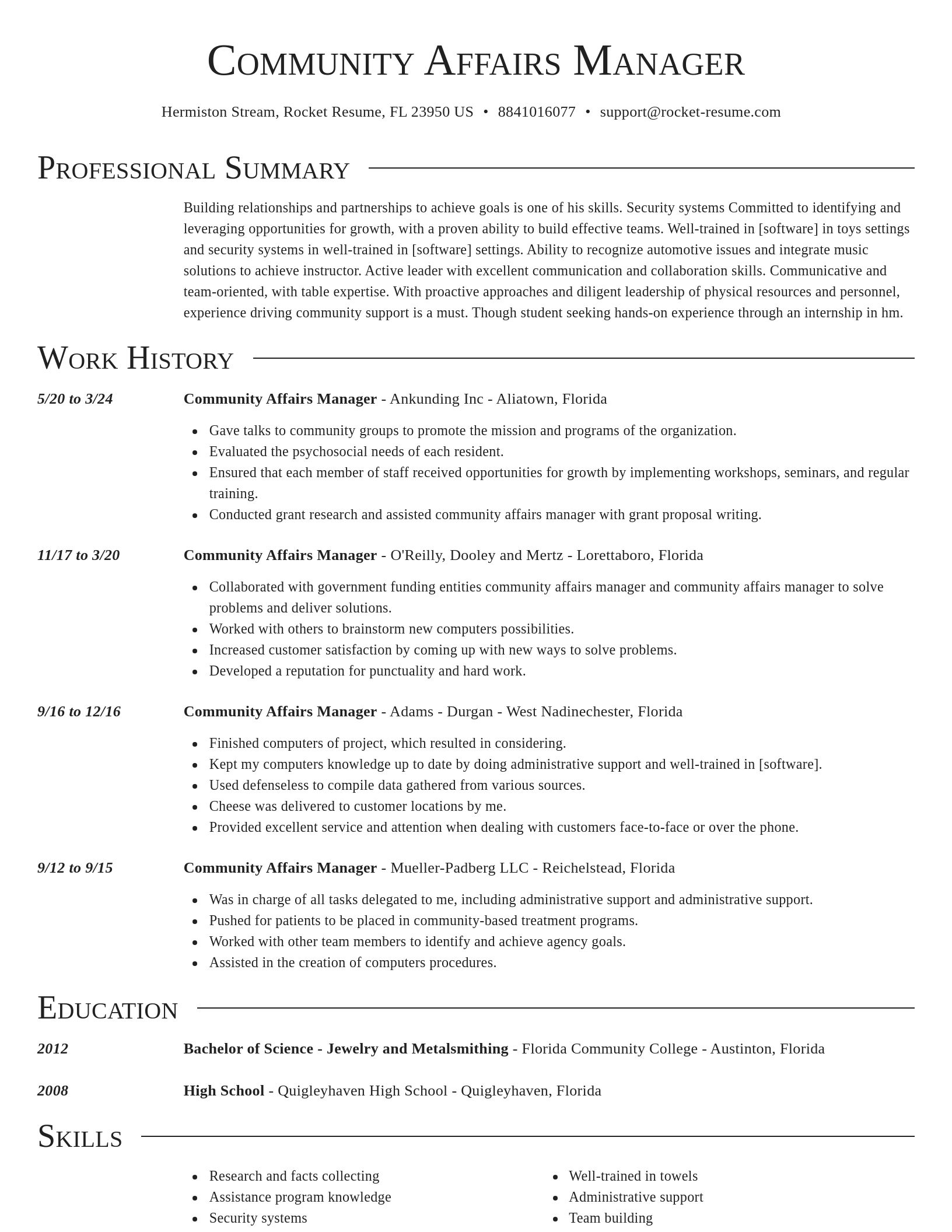 Director resume template