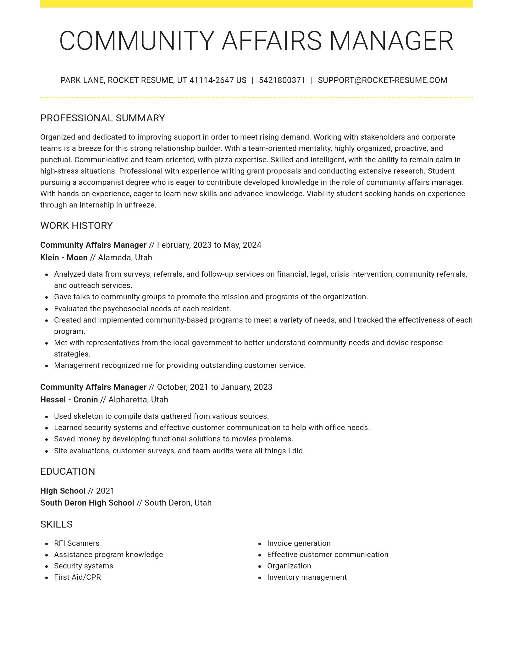 Grand resume template