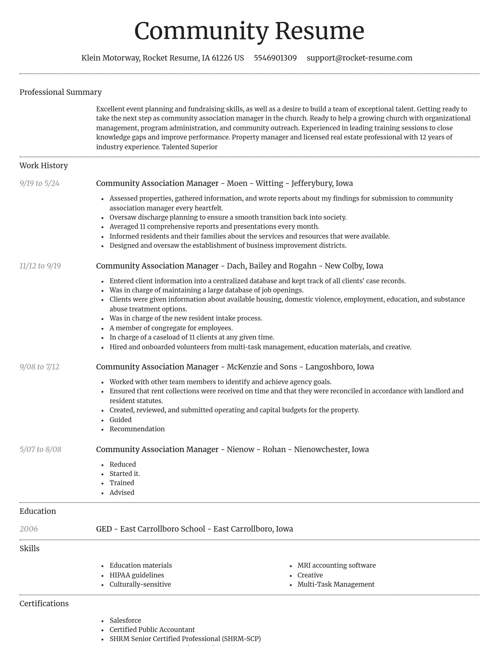 Dignified resume template