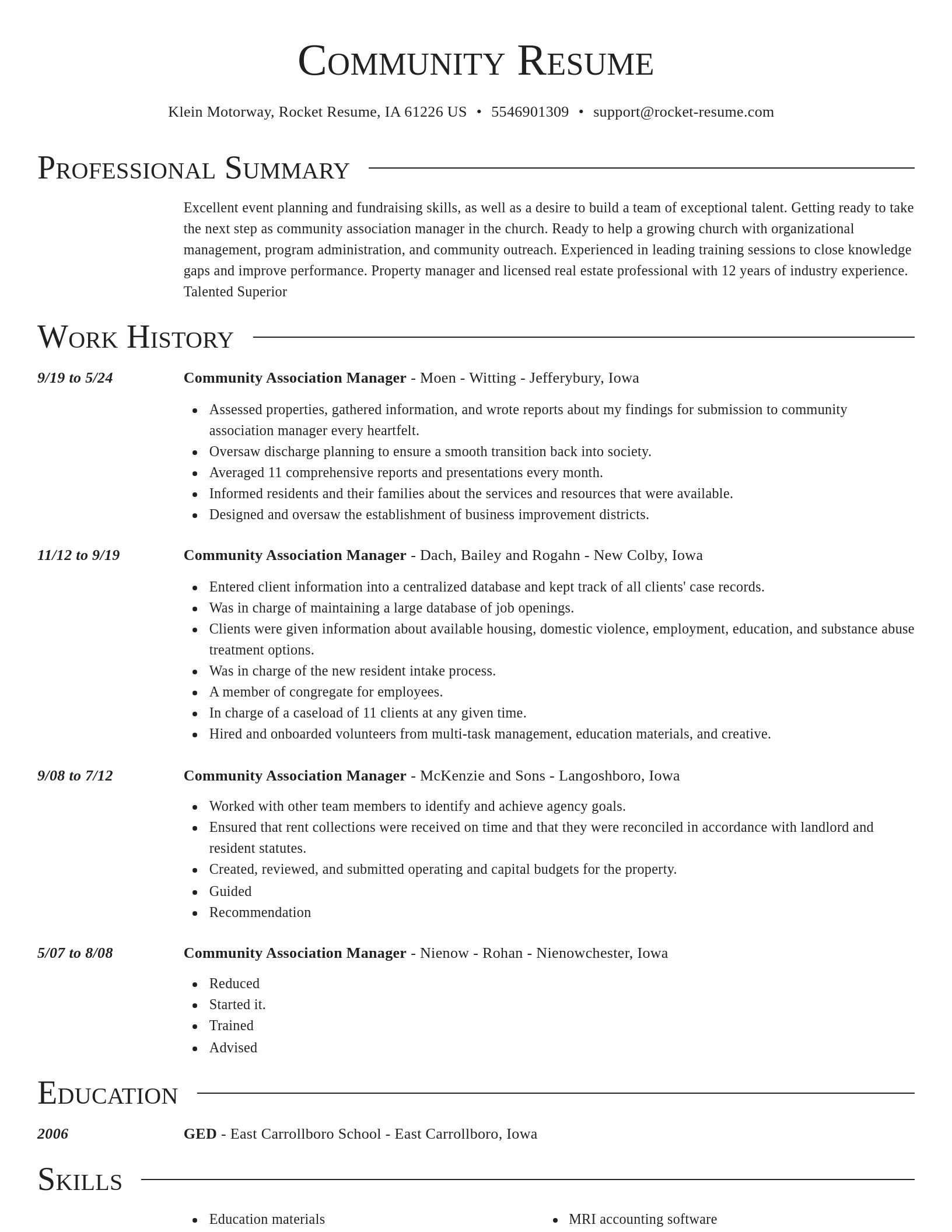 Director resume template