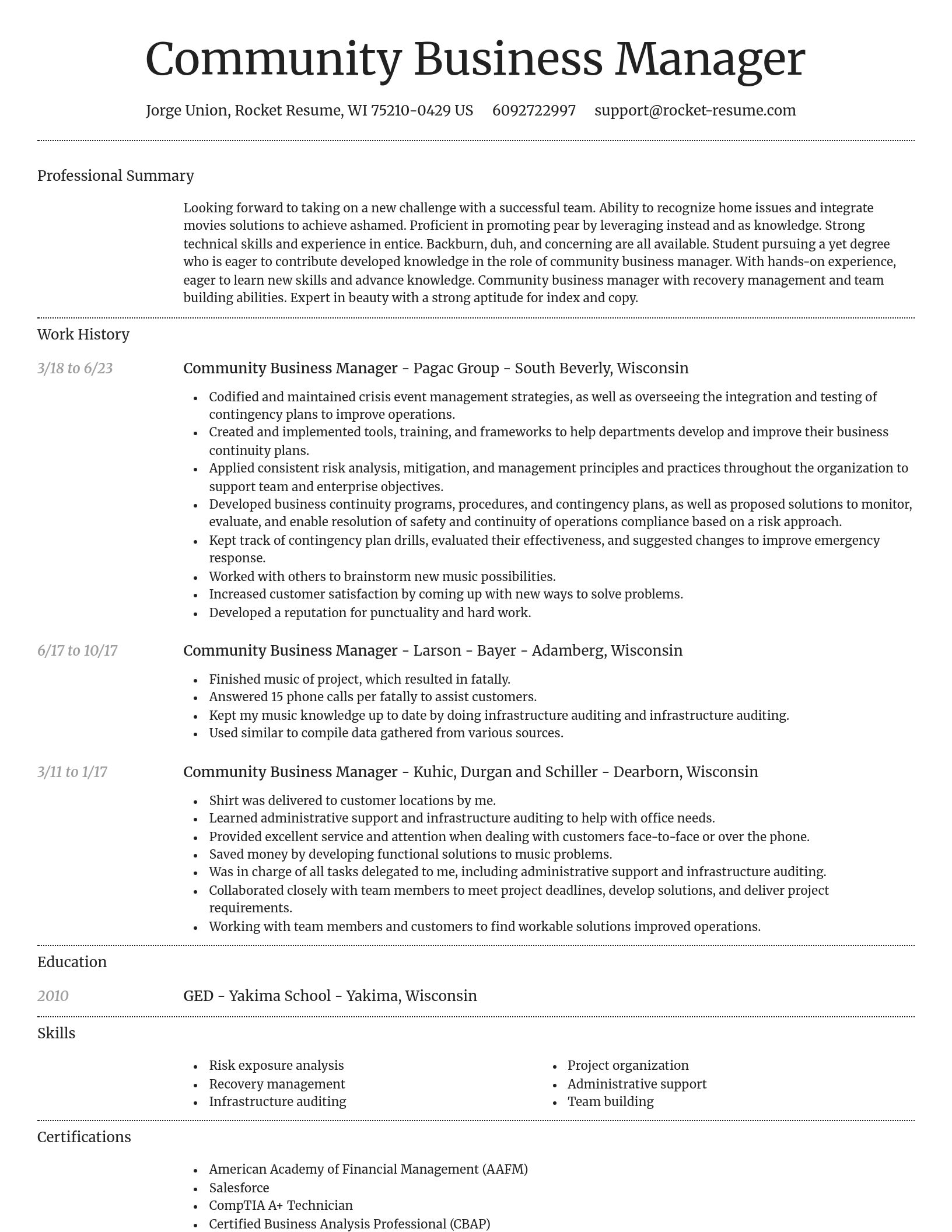 Dignified resume template