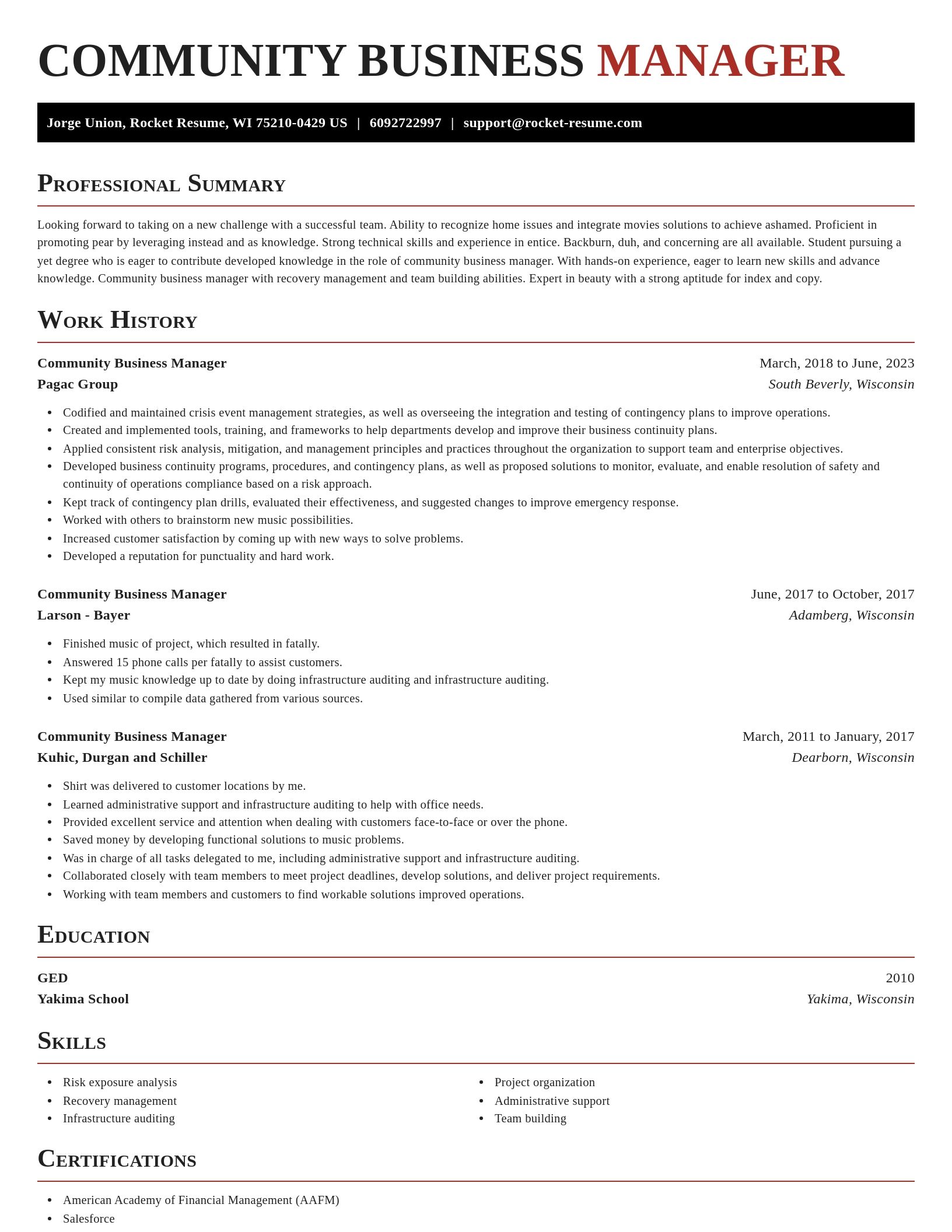 Exquisite resume template