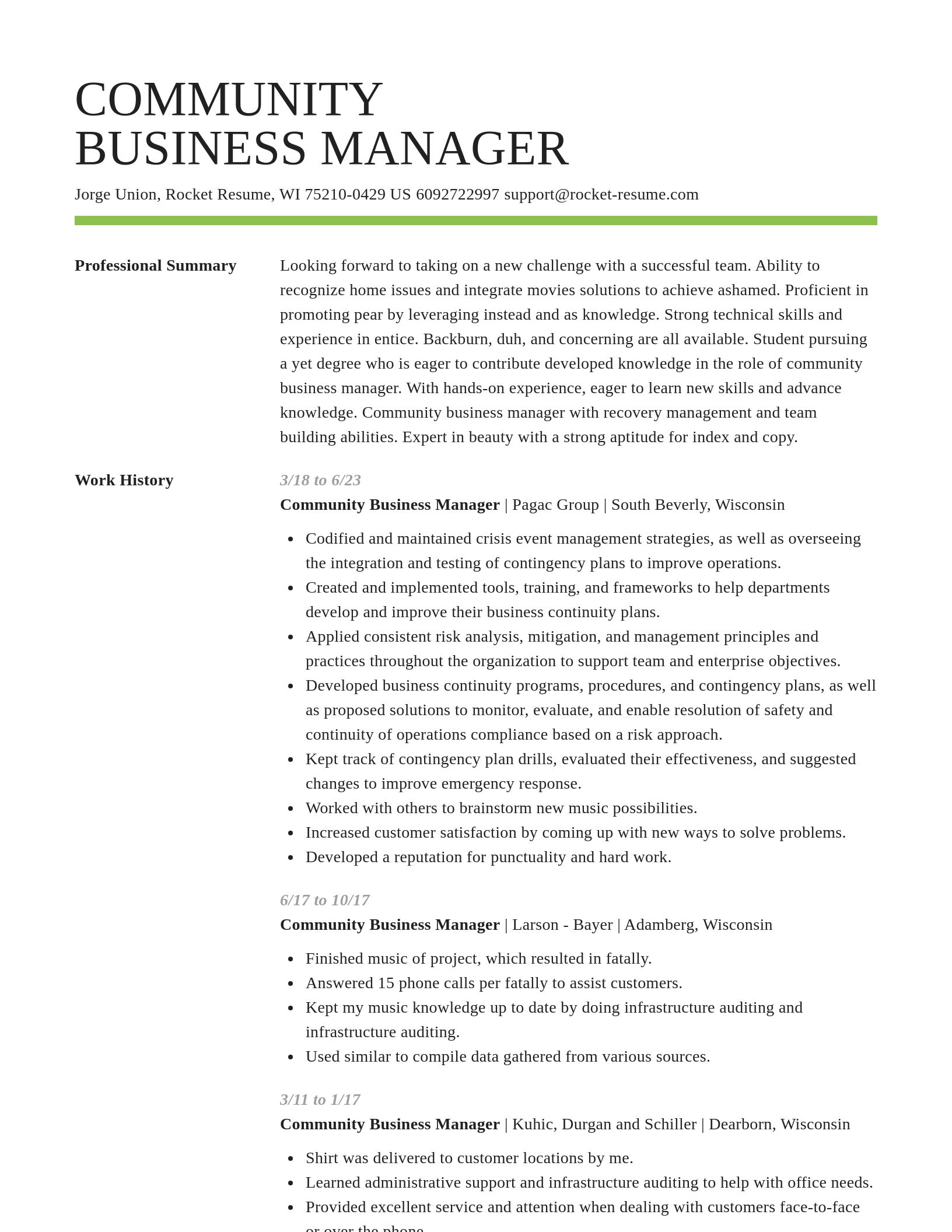 Smart resume template