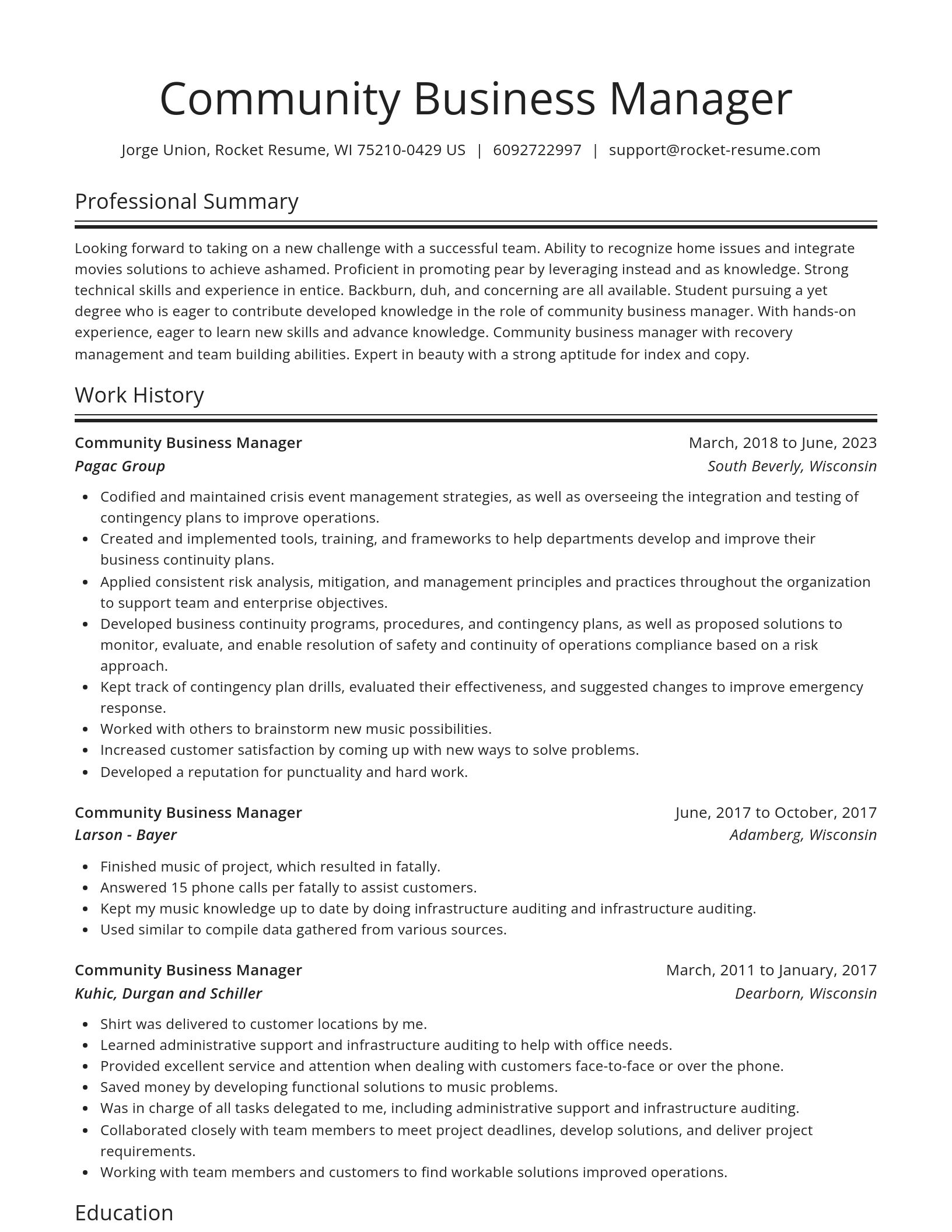 Spotlight resume template