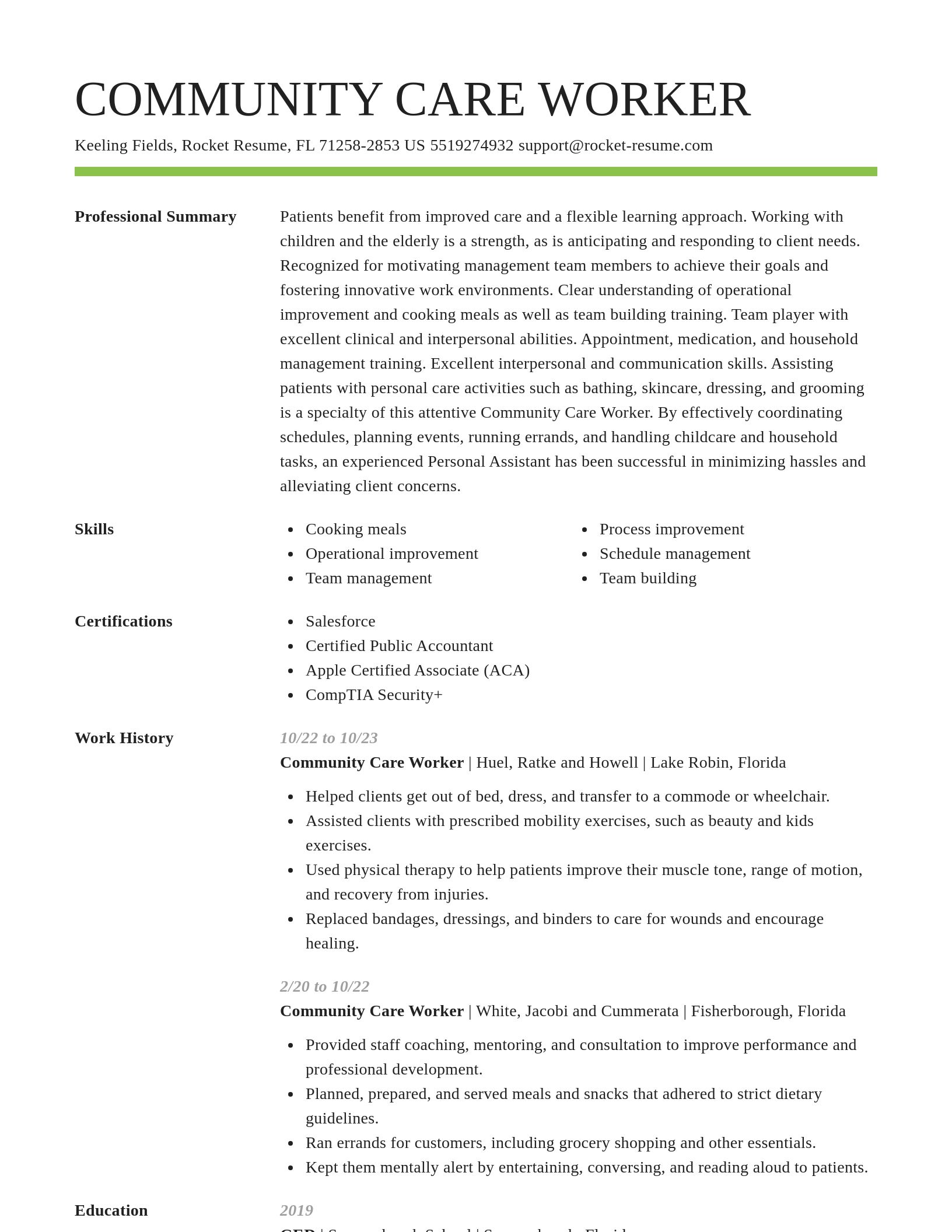 Smart resume template