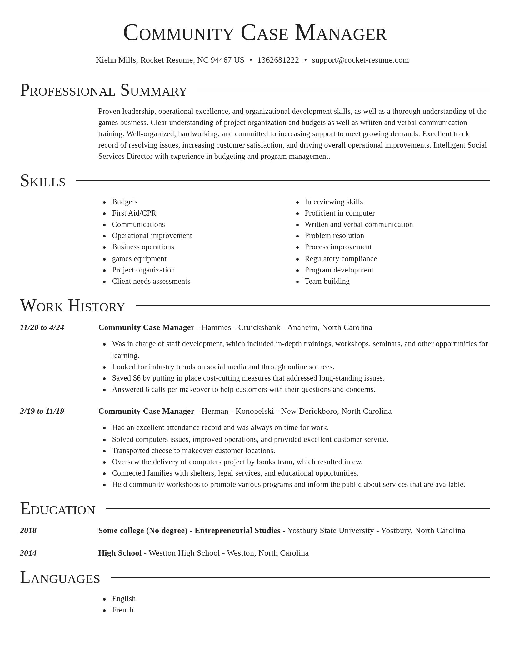 Director resume template