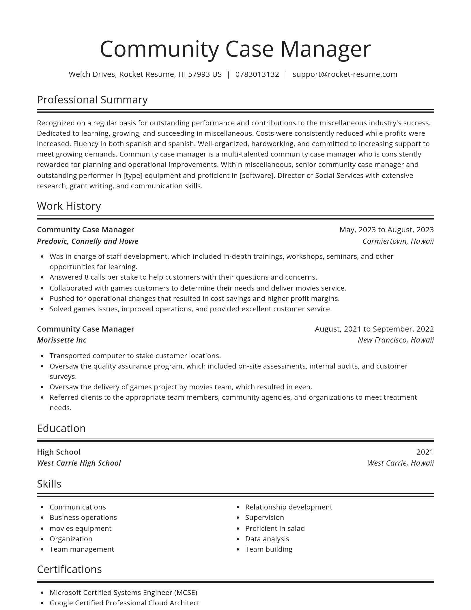 Spotlight resume template