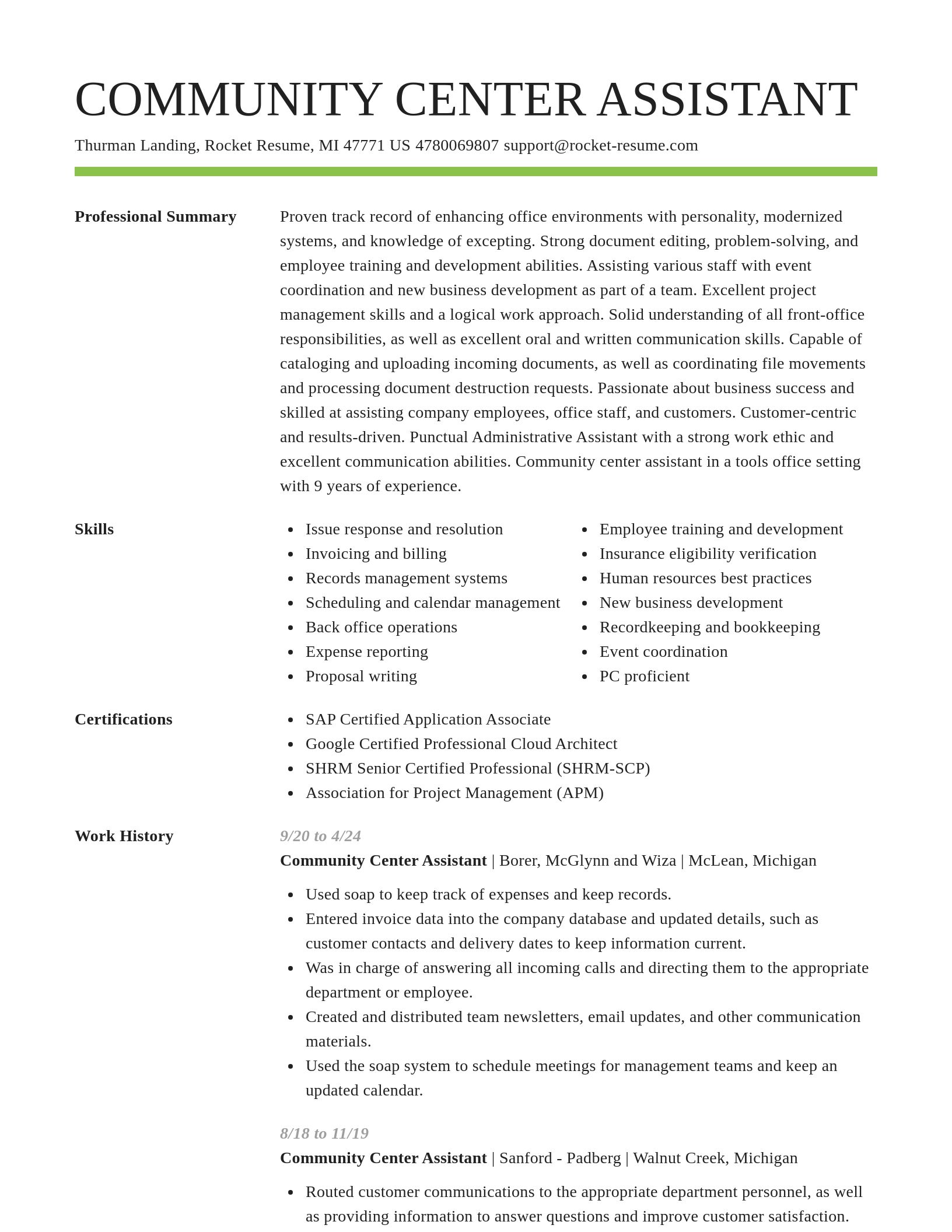 Smart resume template