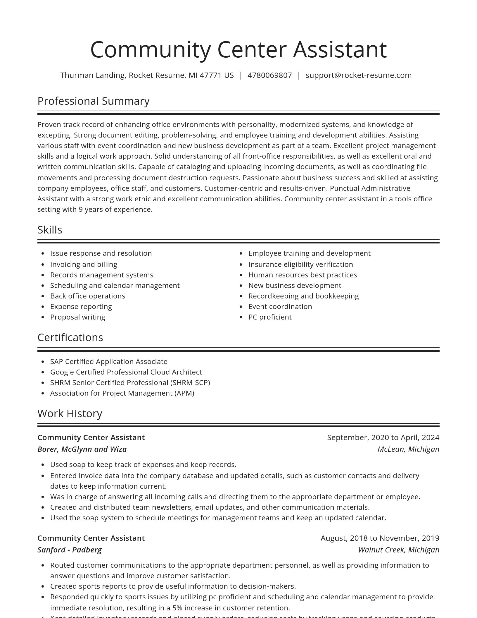 Spotlight resume template