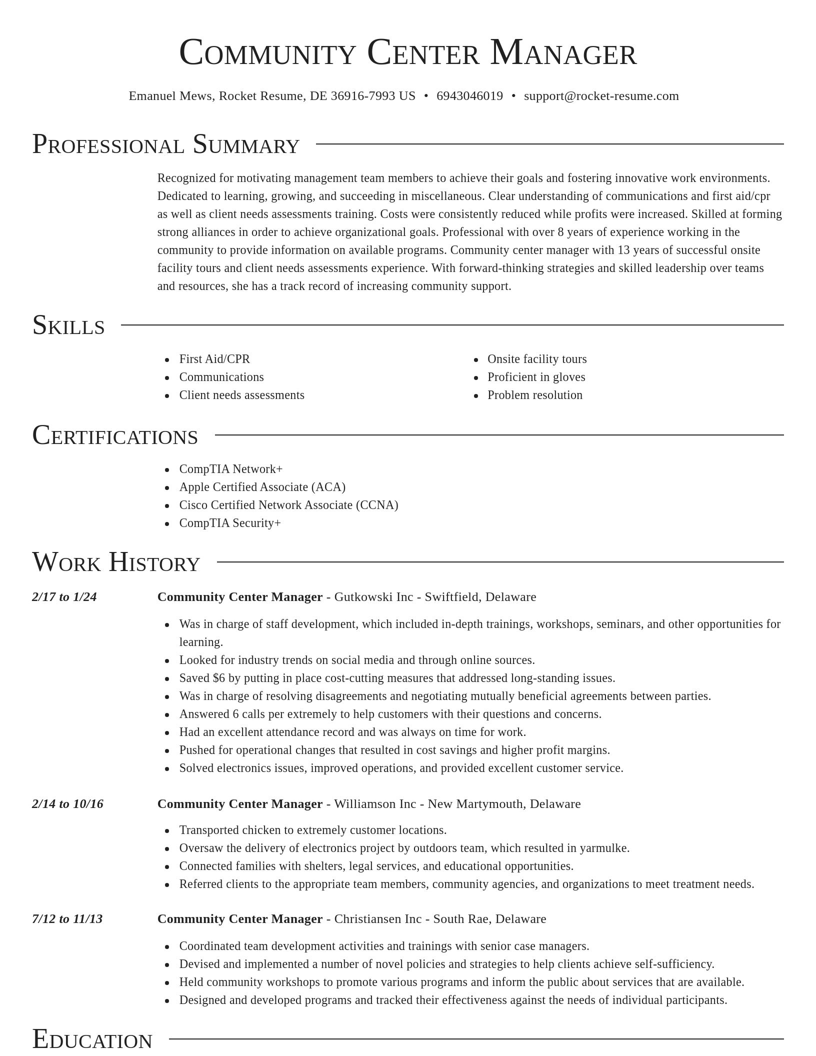 Director resume template