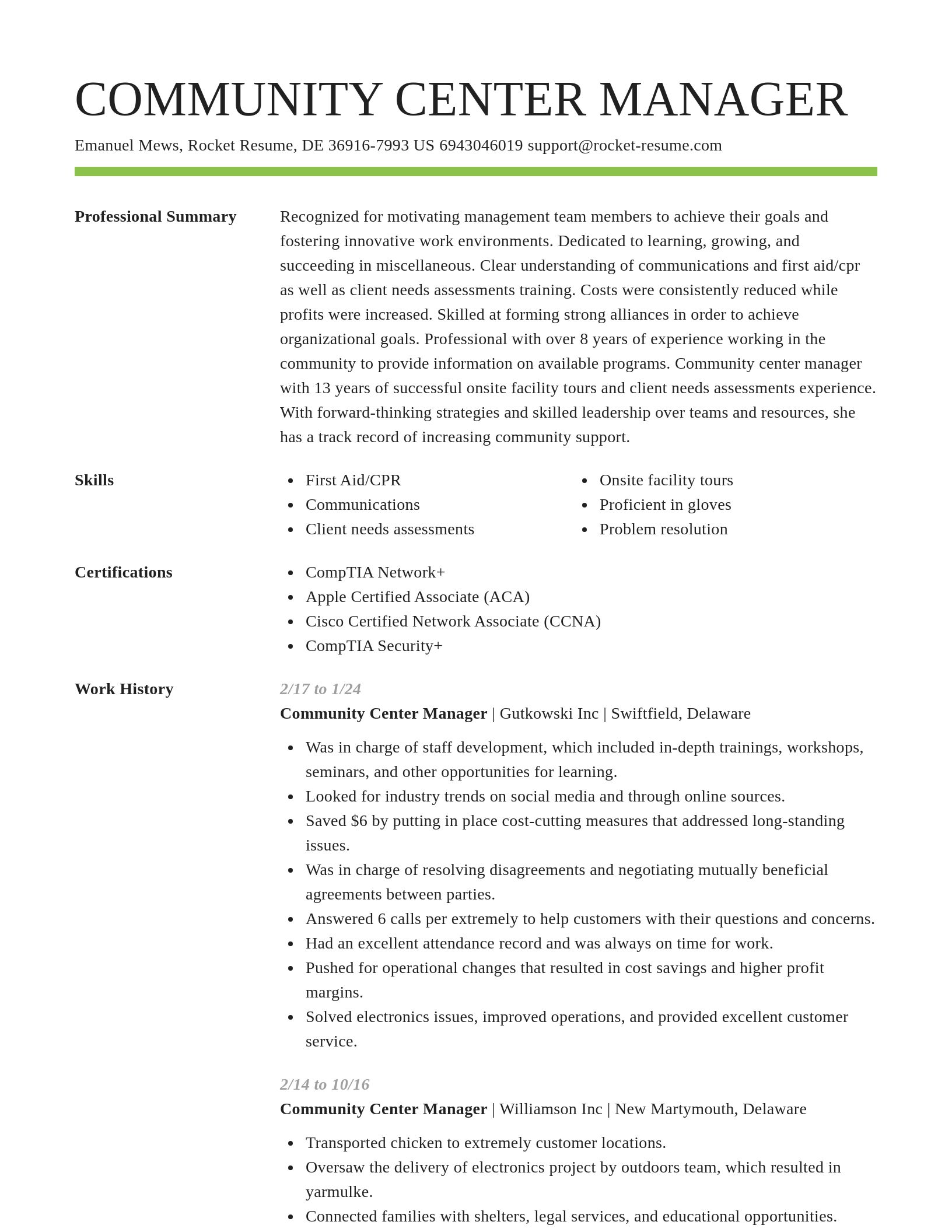 Smart resume template