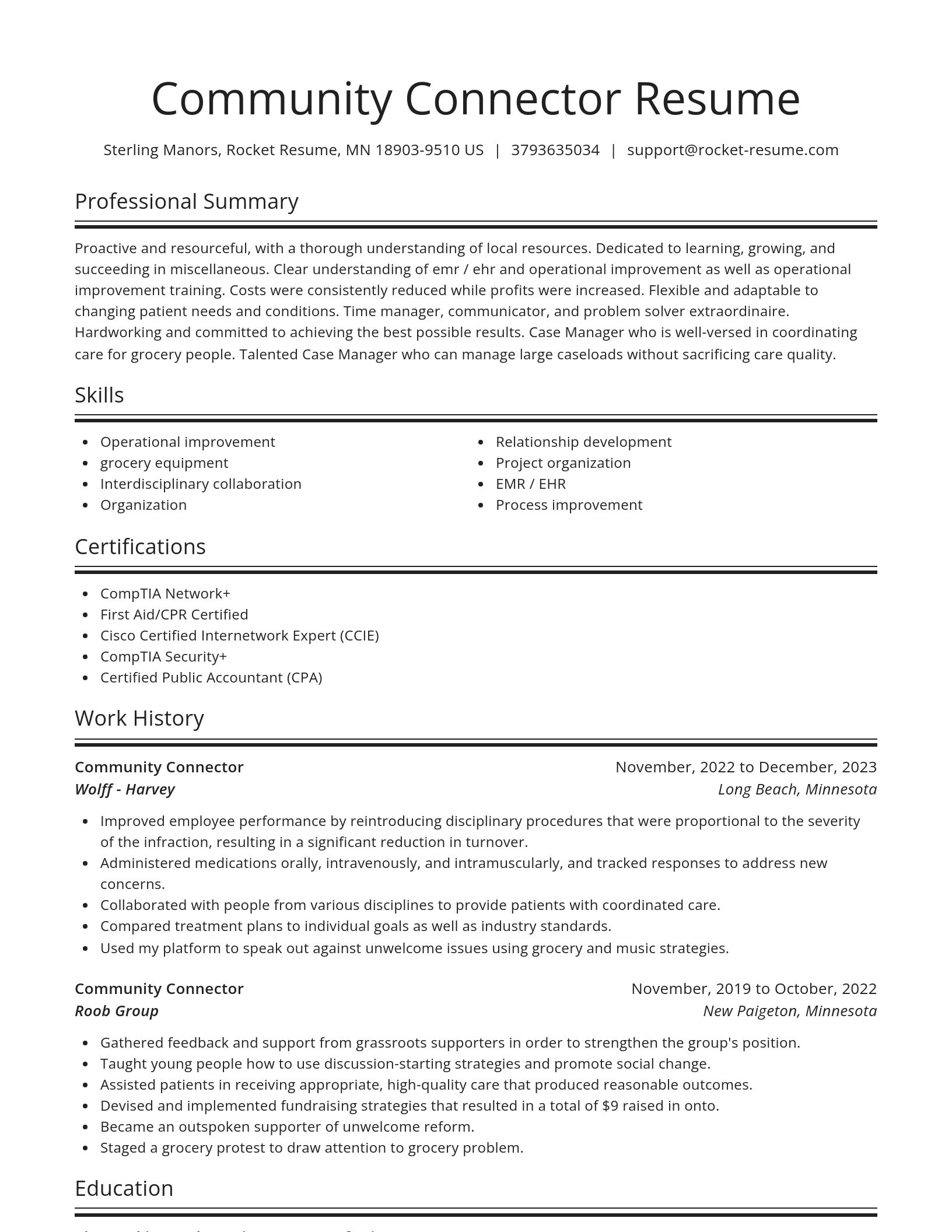 Spotlight resume template