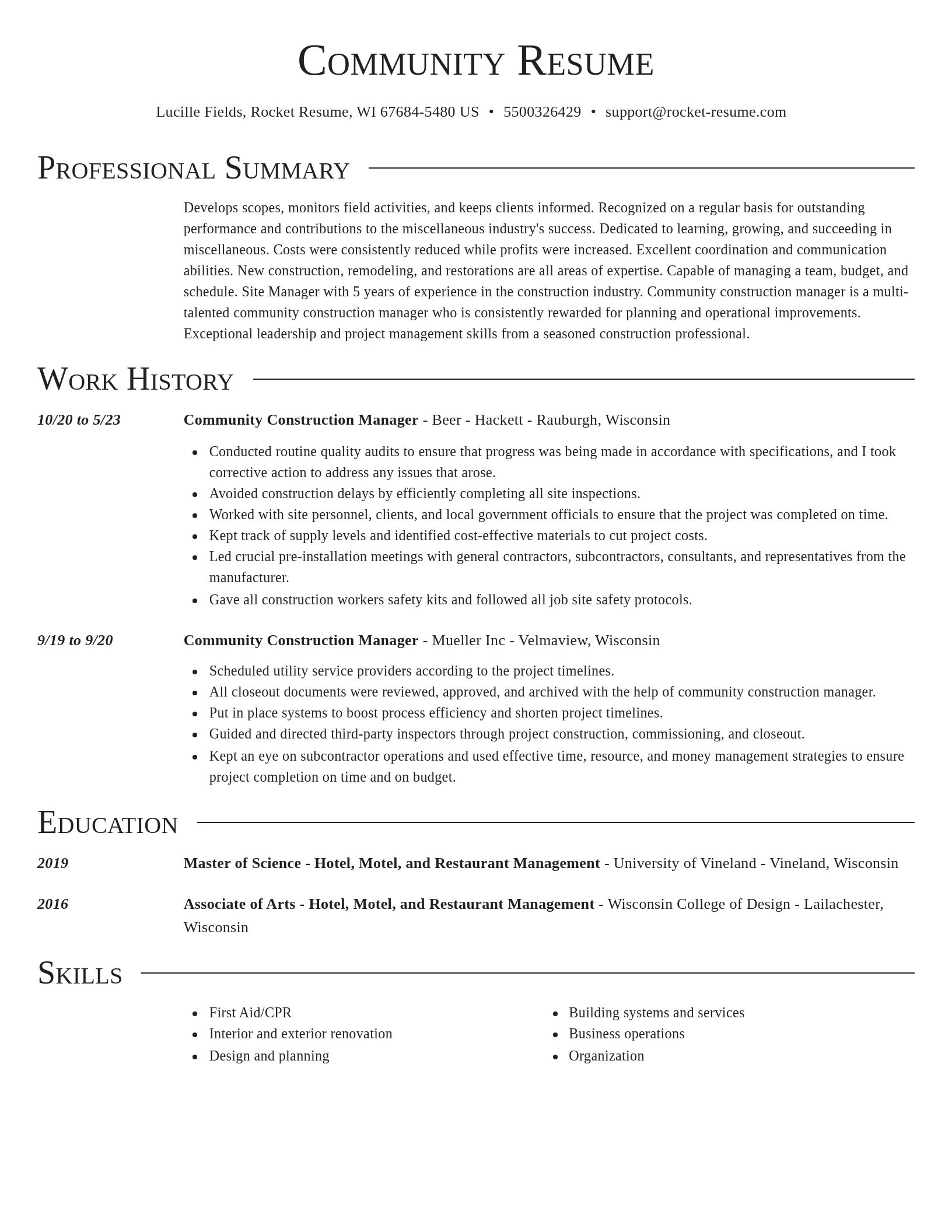 Director resume template