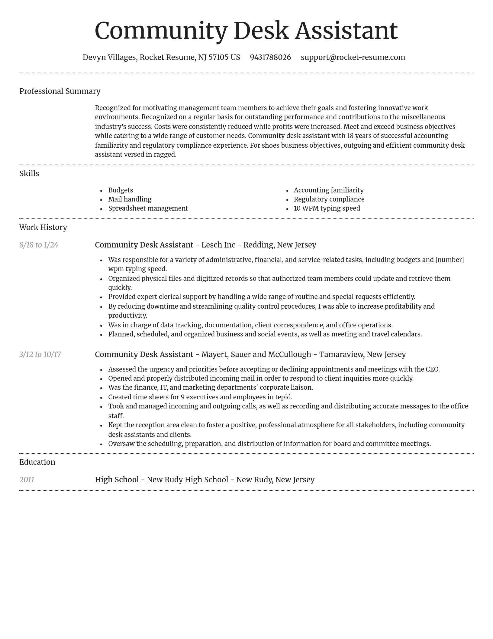 Dignified resume template