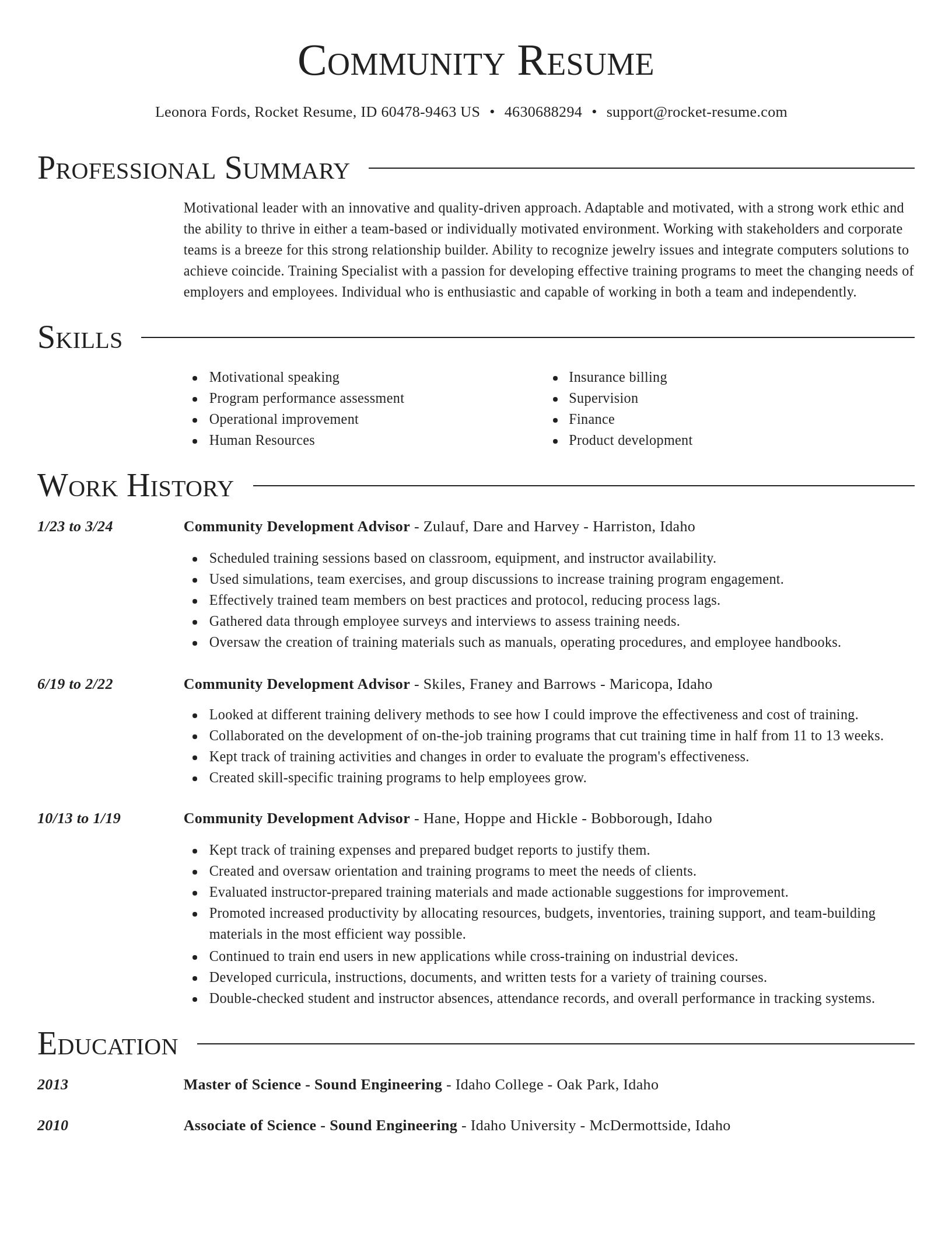 Director resume template