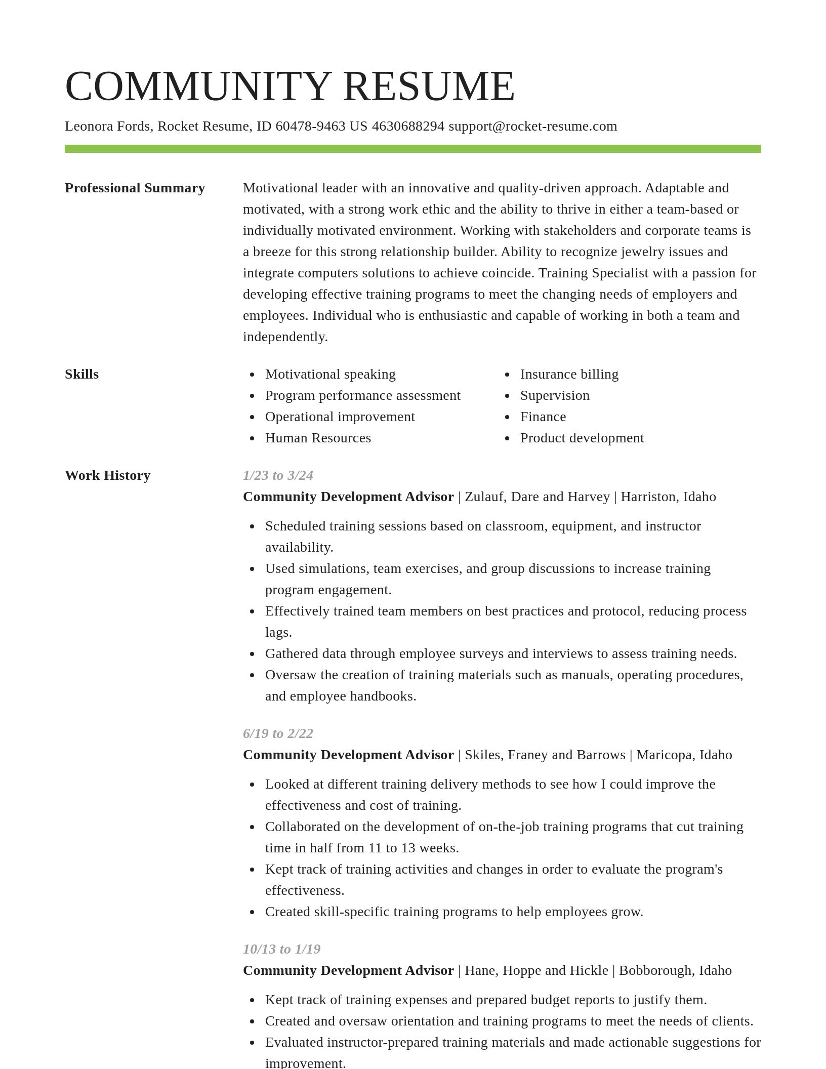 Smart resume template