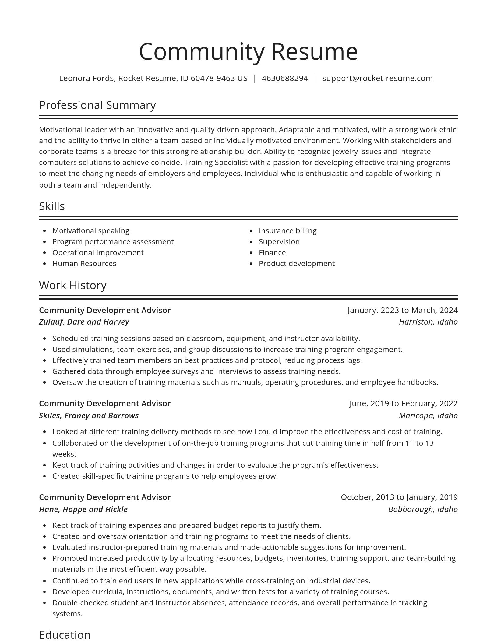 Spotlight resume template