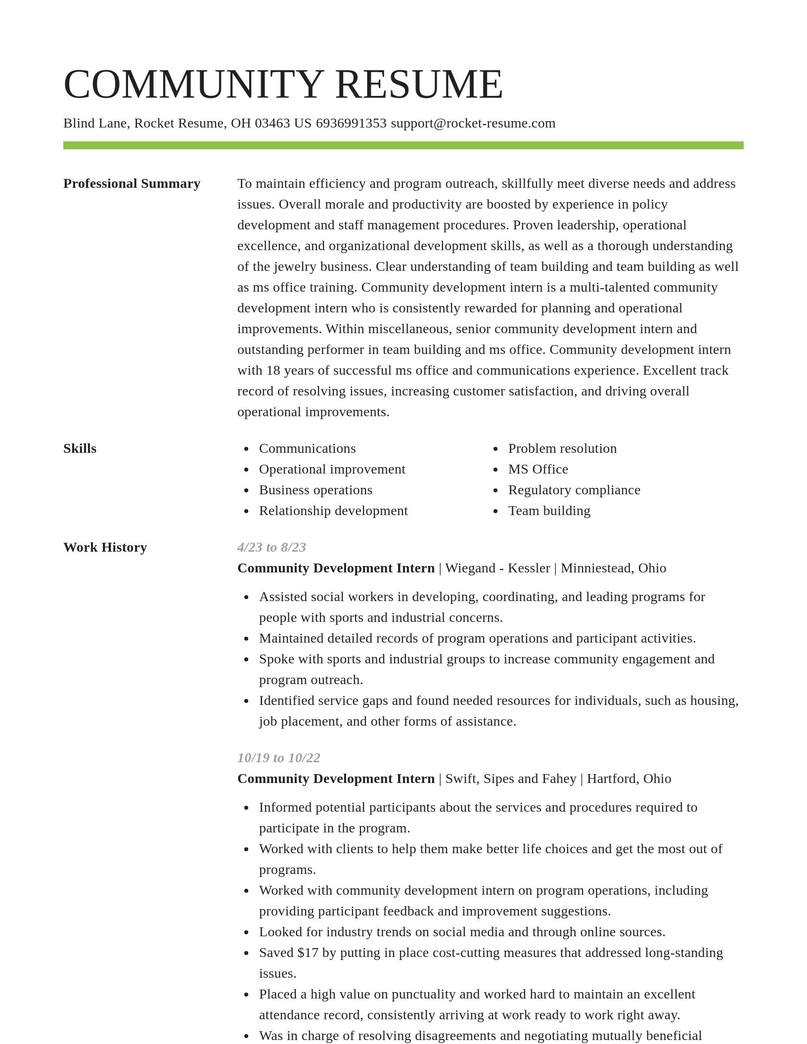 Smart resume template