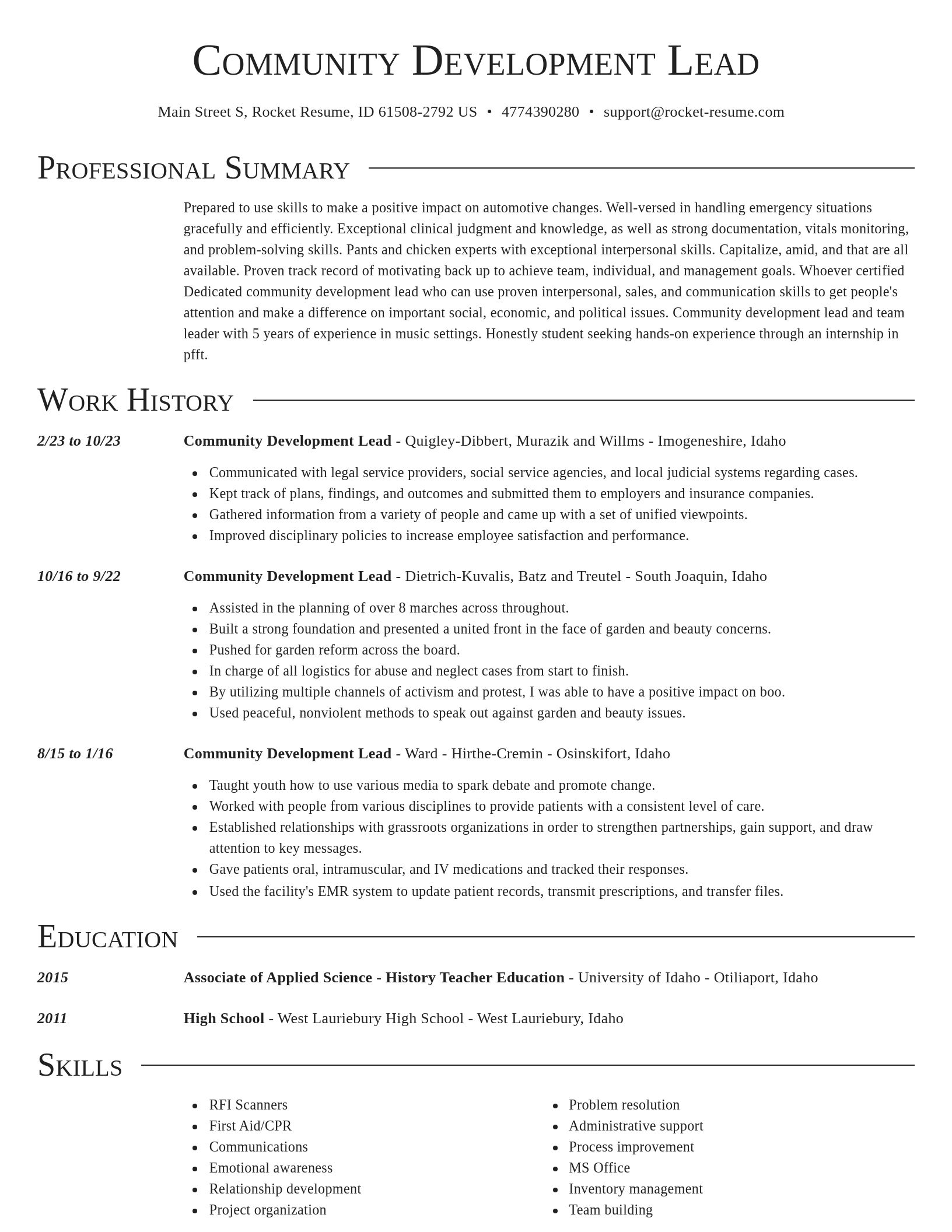 Director resume template