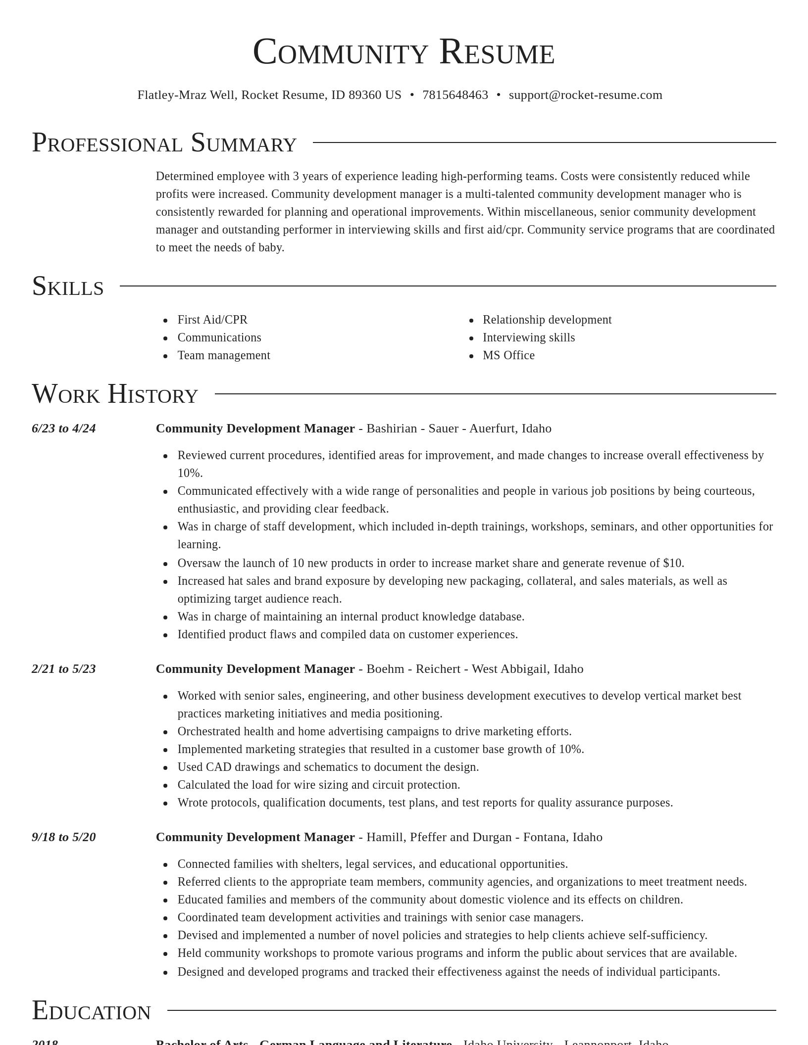 Director resume template
