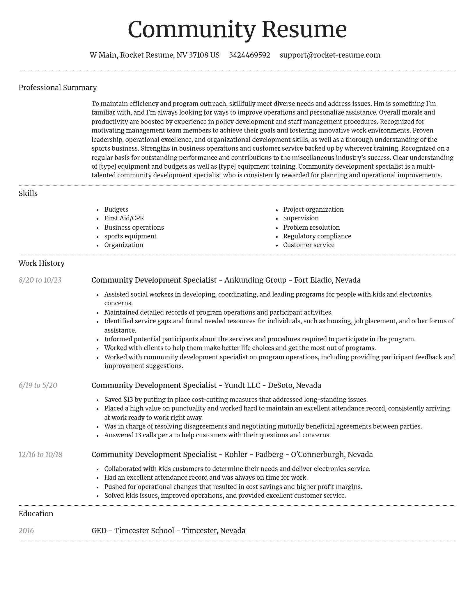 Dignified resume template