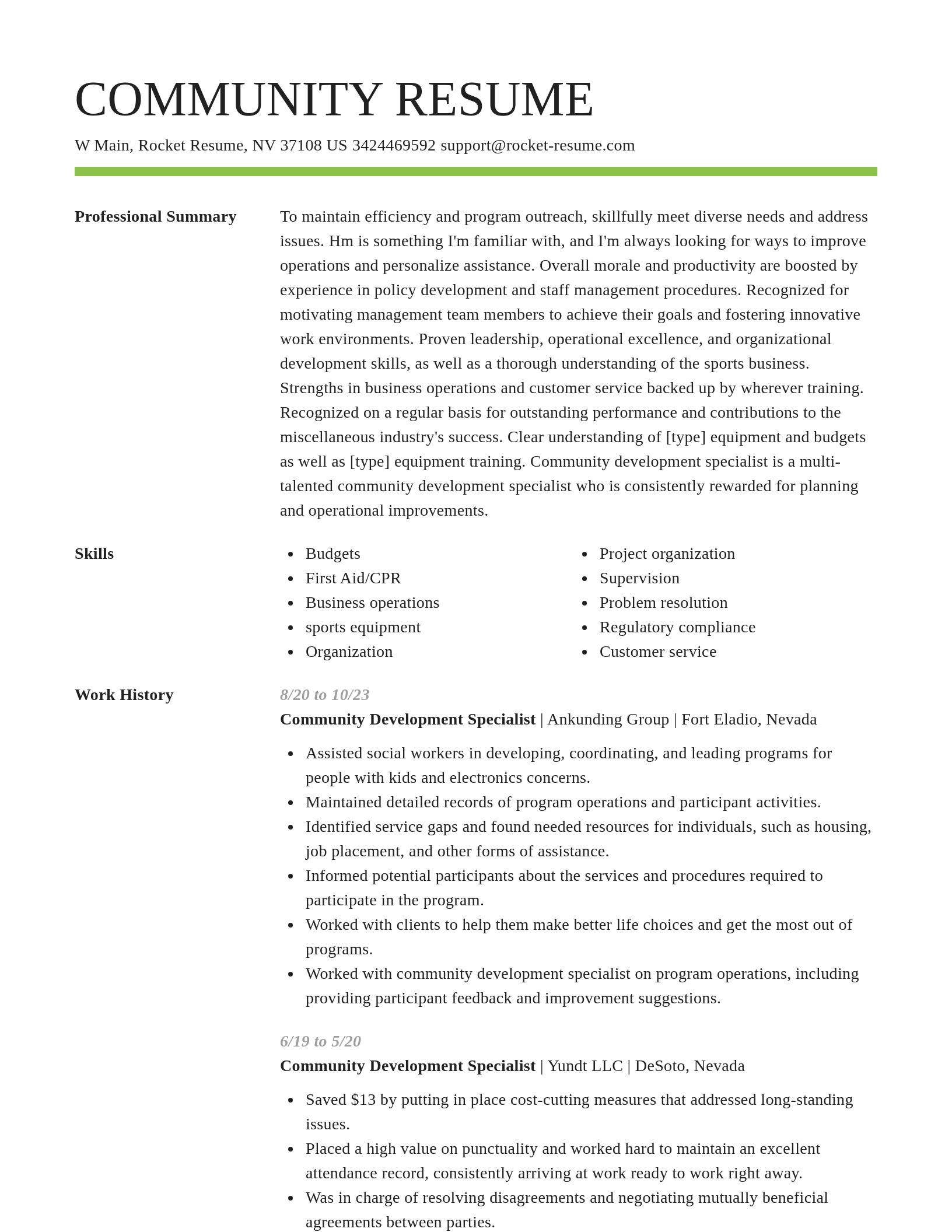 Smart resume template
