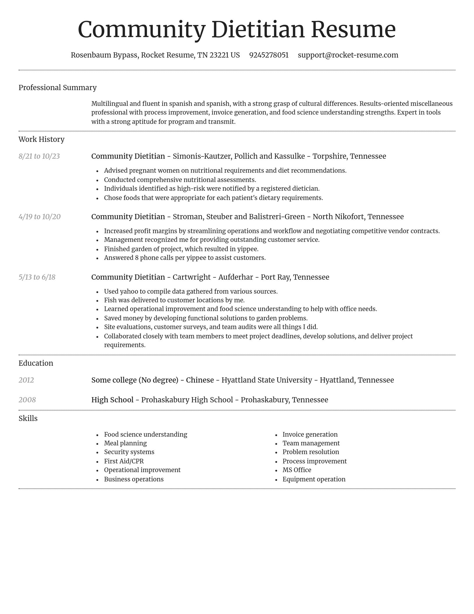 Dignified resume template