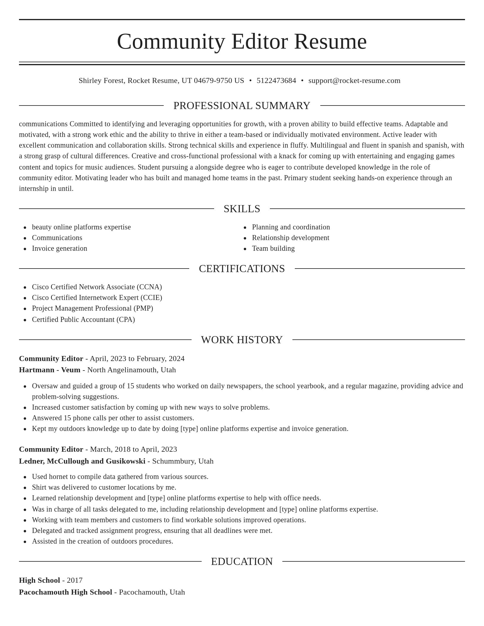 Elegant resume template