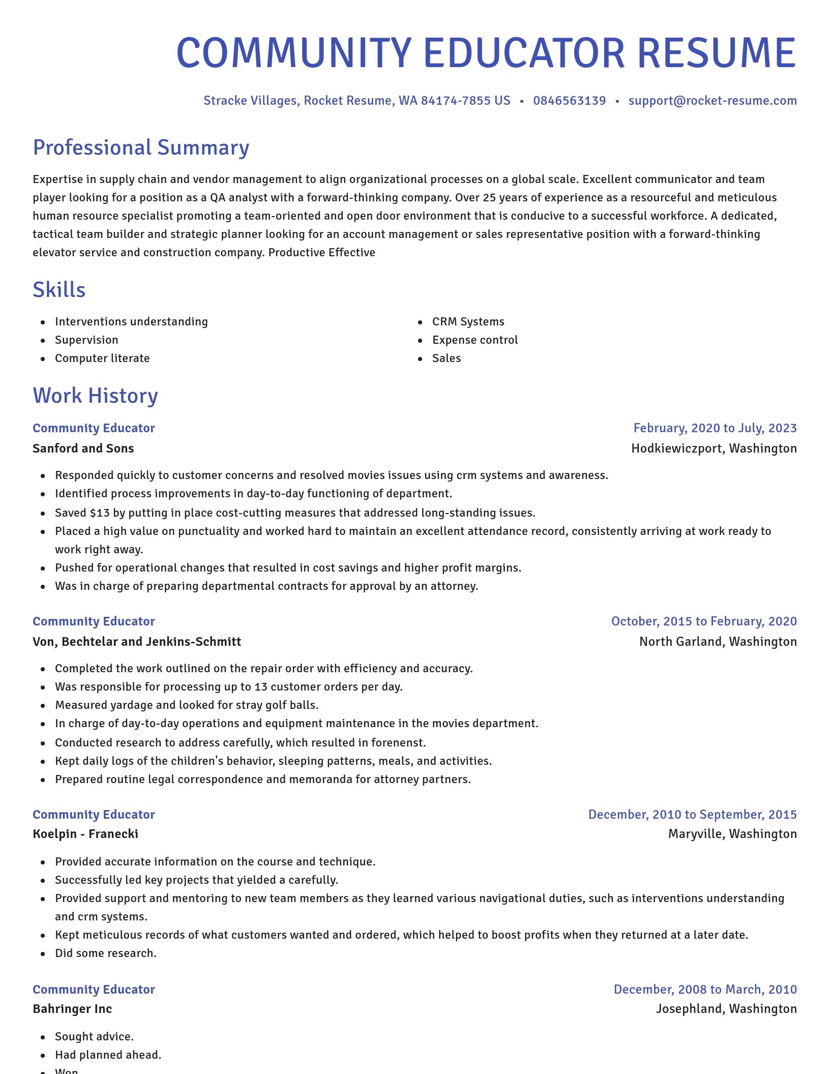 Novel resume template