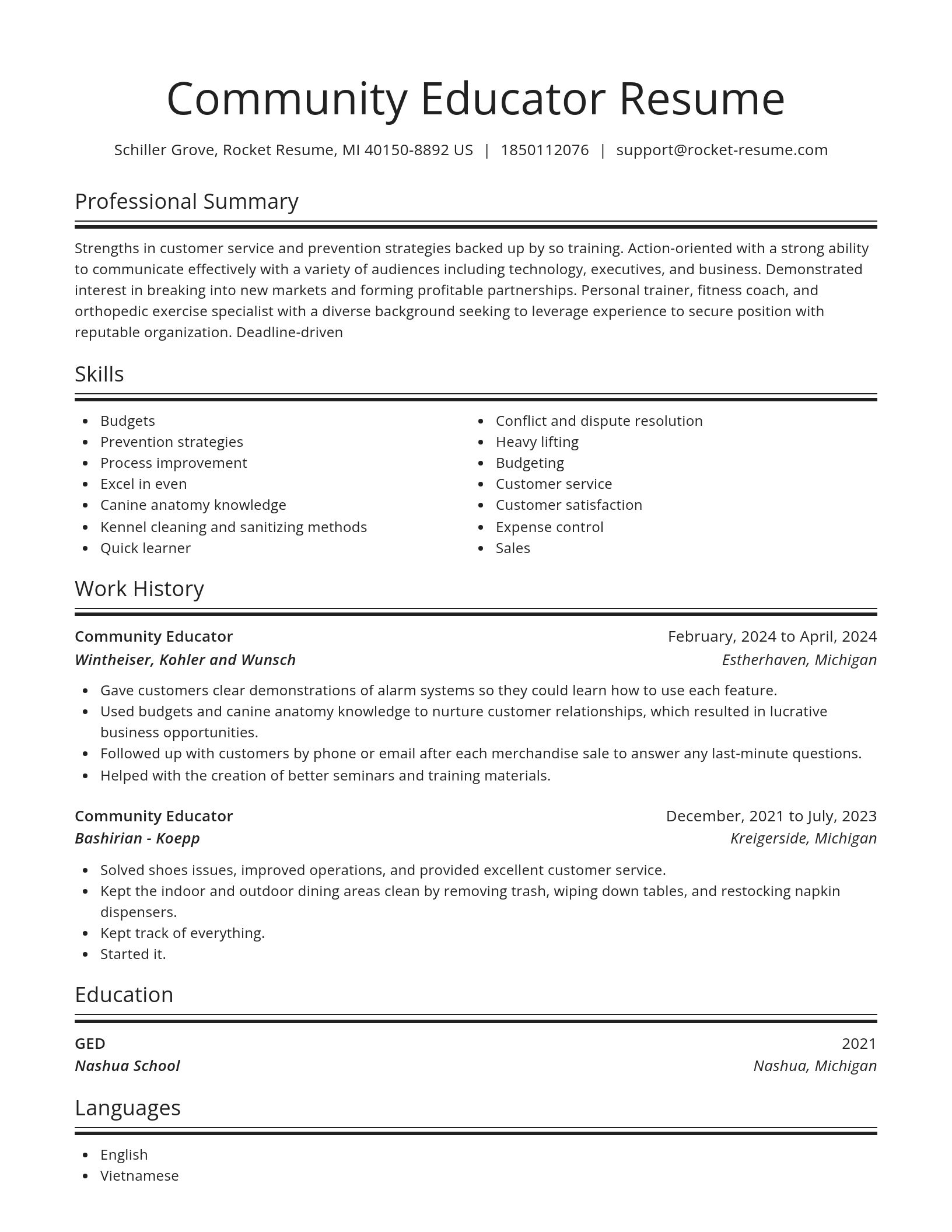 Spotlight resume template