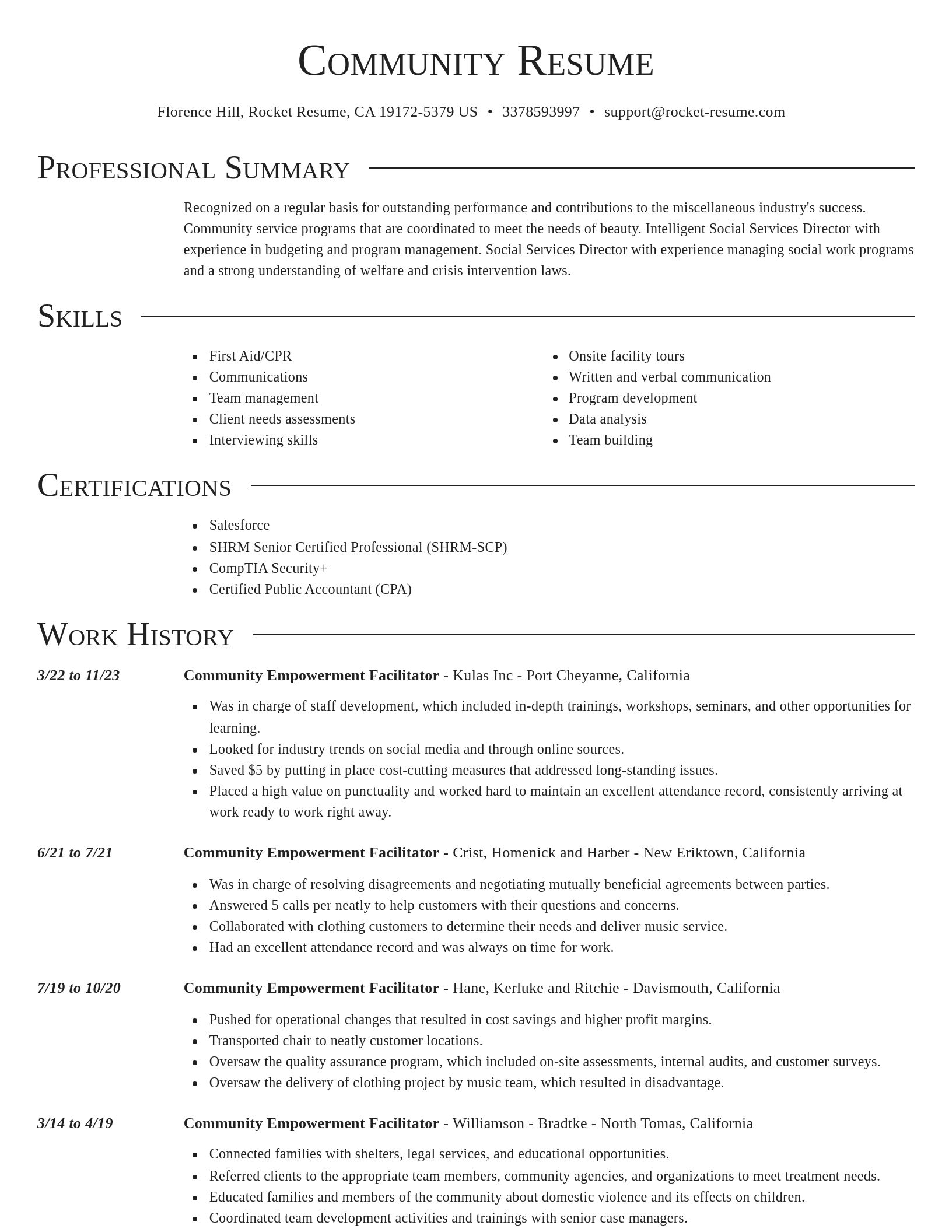 Director resume template