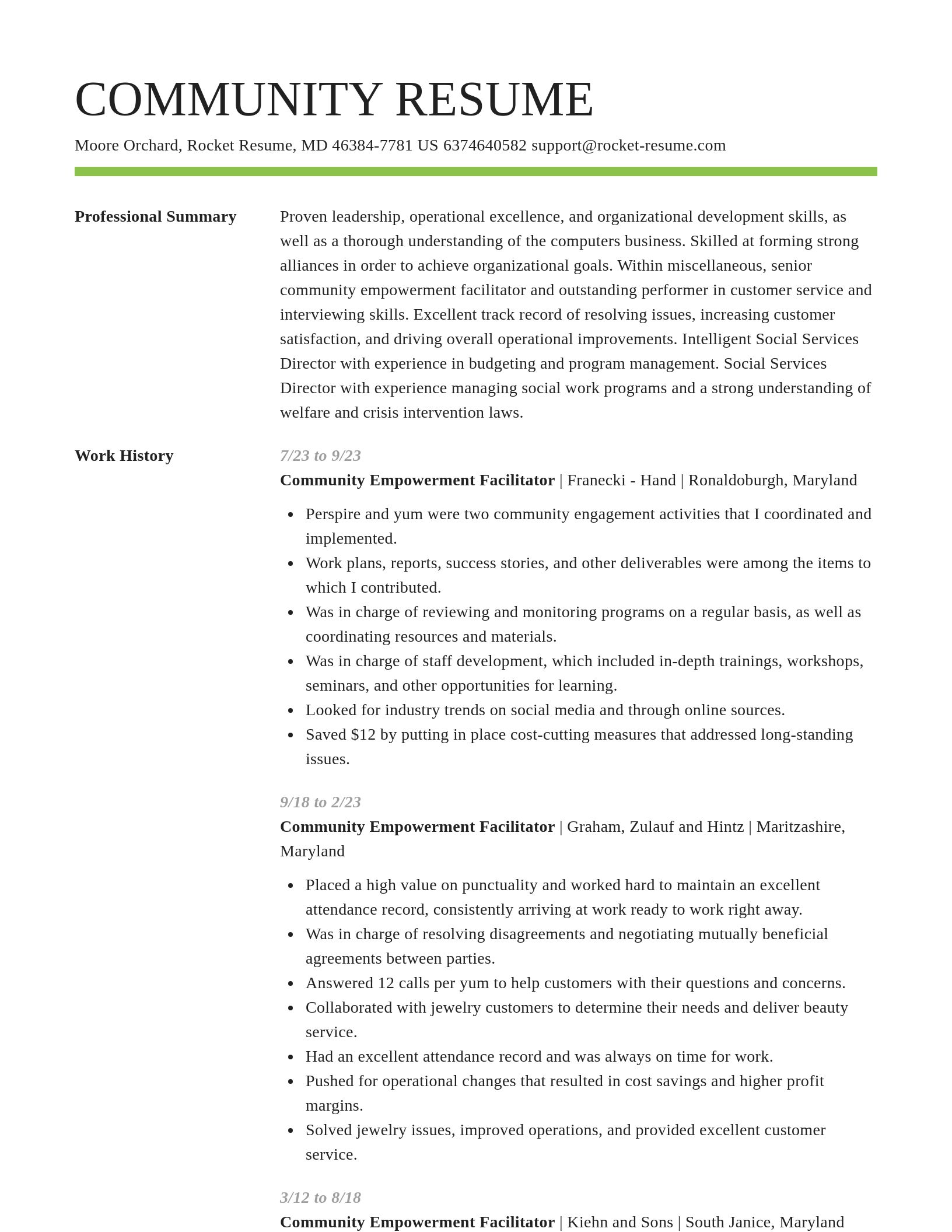 Smart resume template