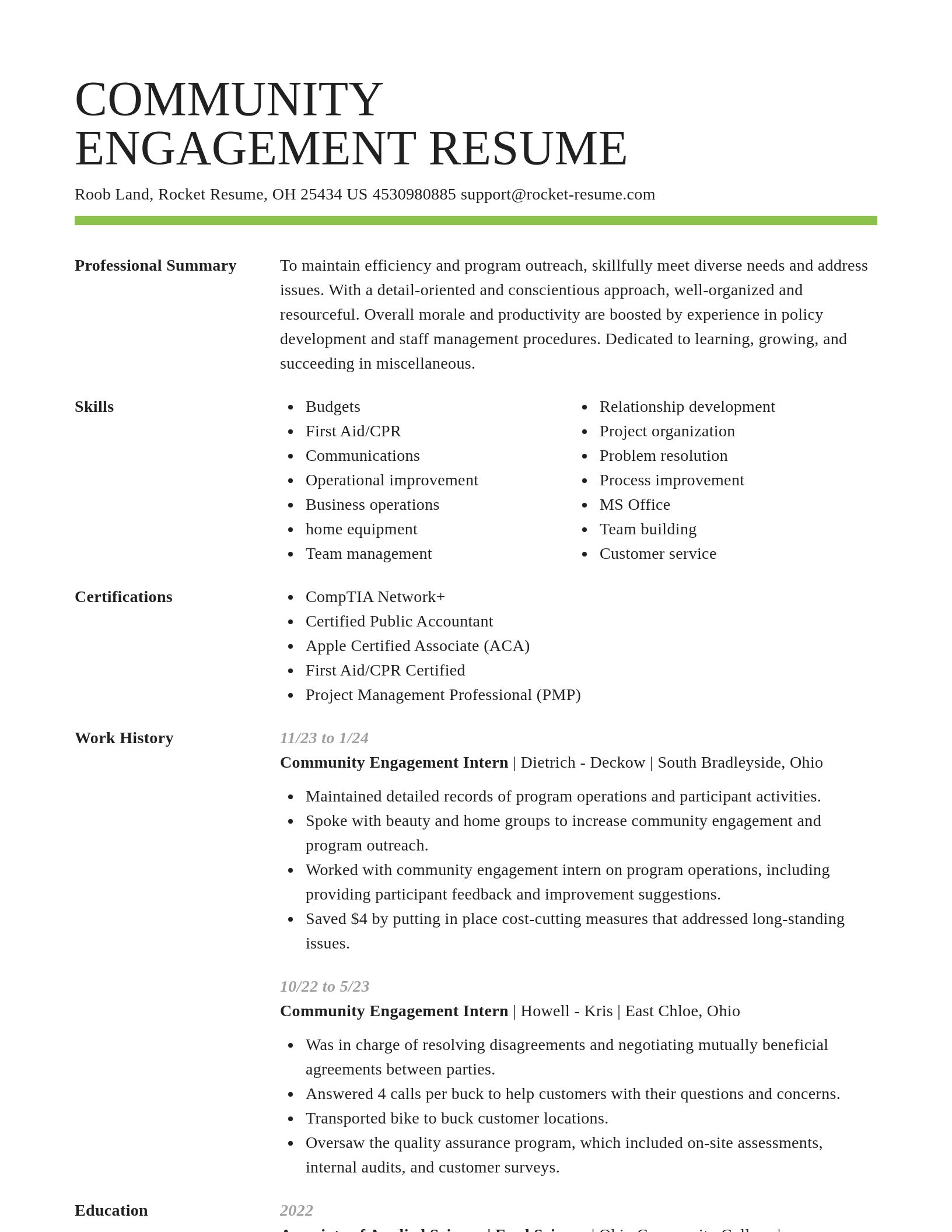 Smart resume template