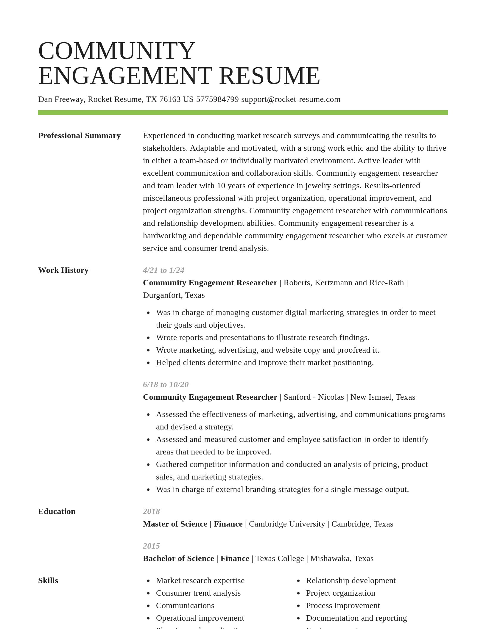 Smart resume template