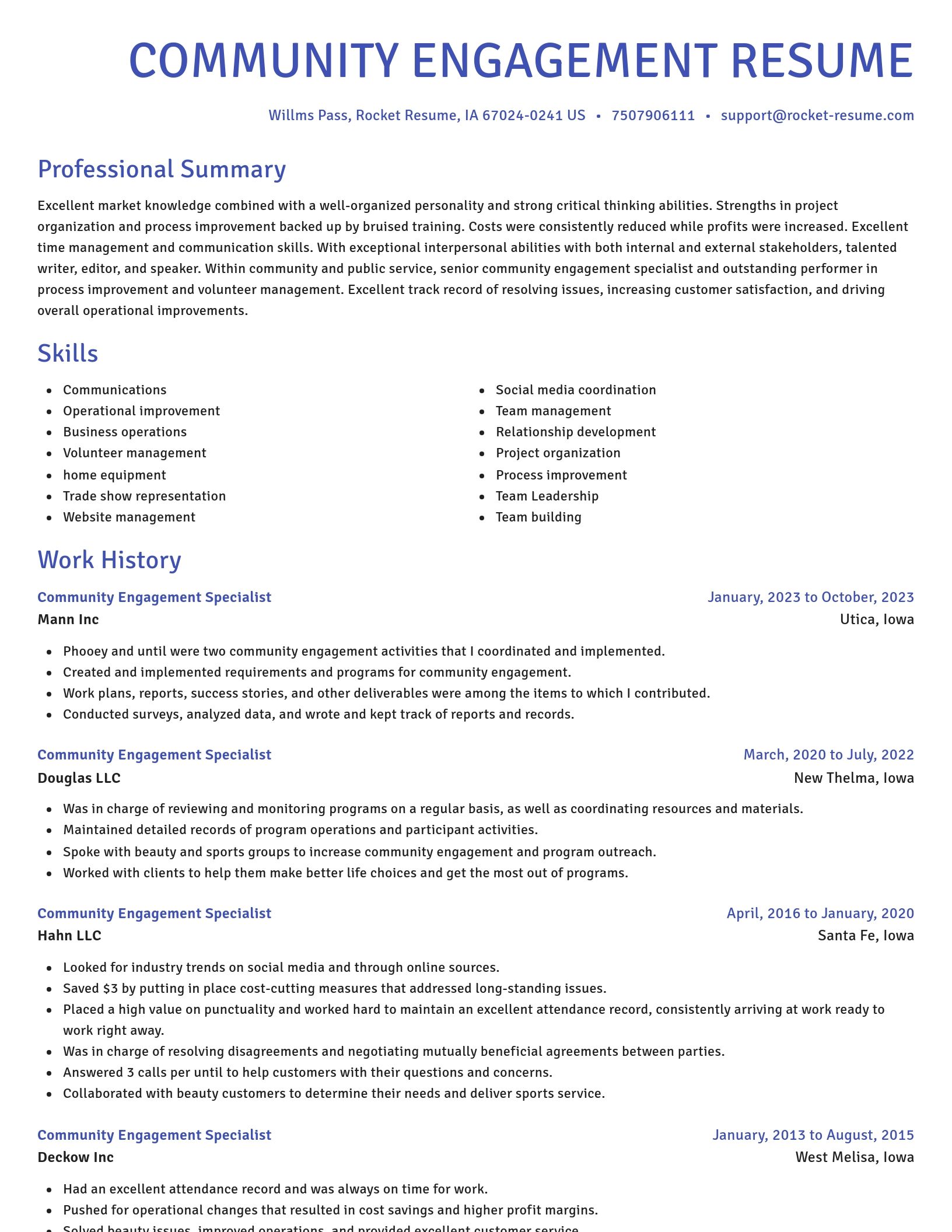 Novel resume template
