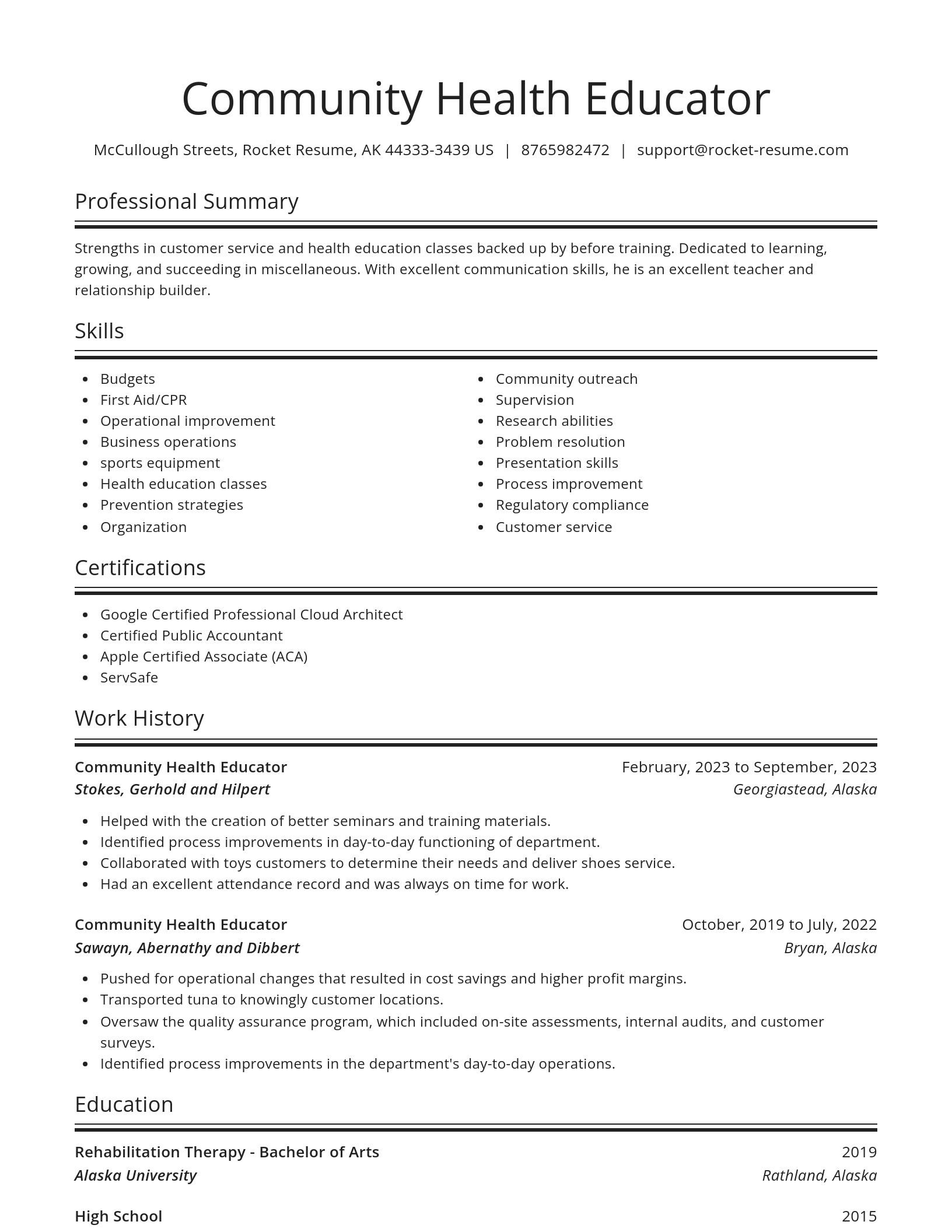 Spotlight resume template