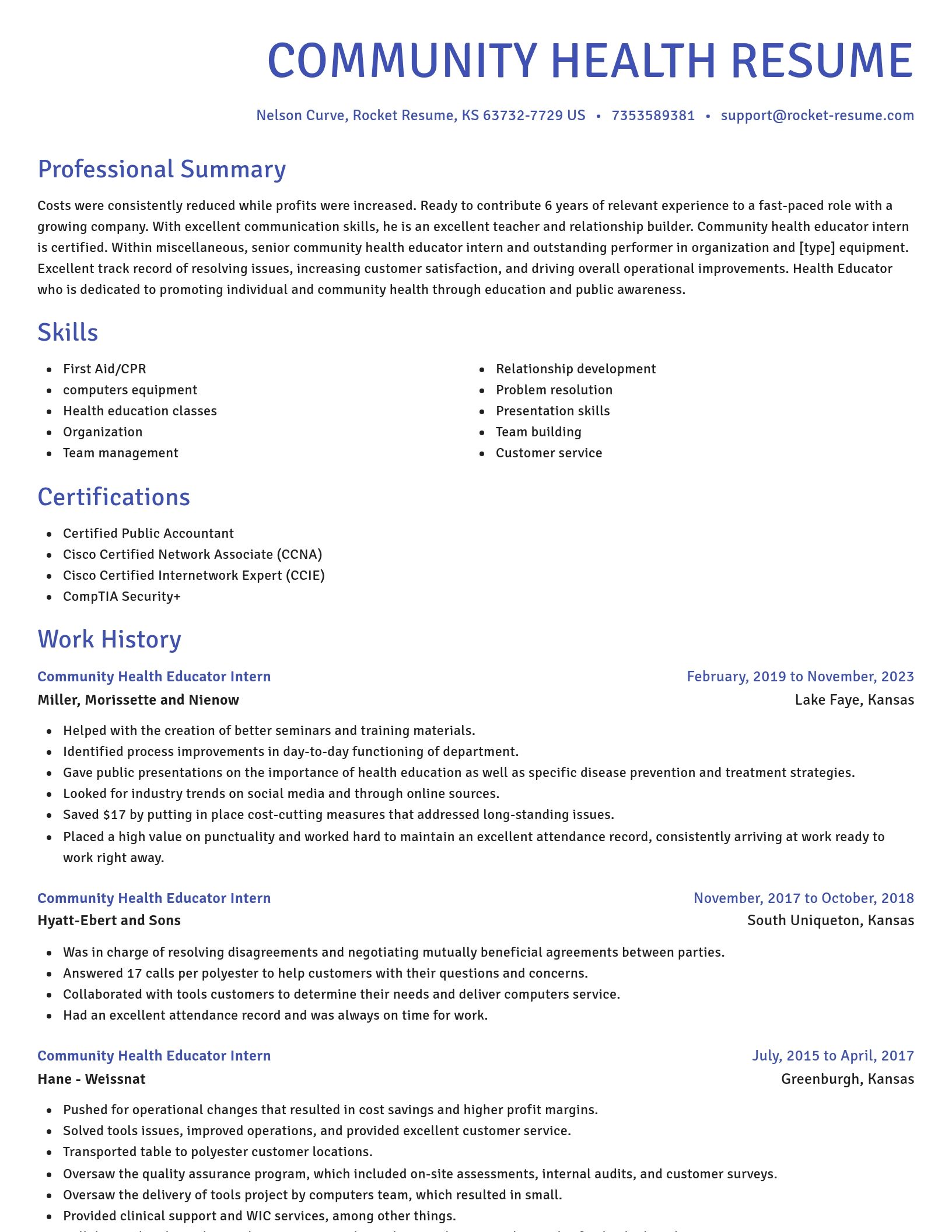 Novel resume template