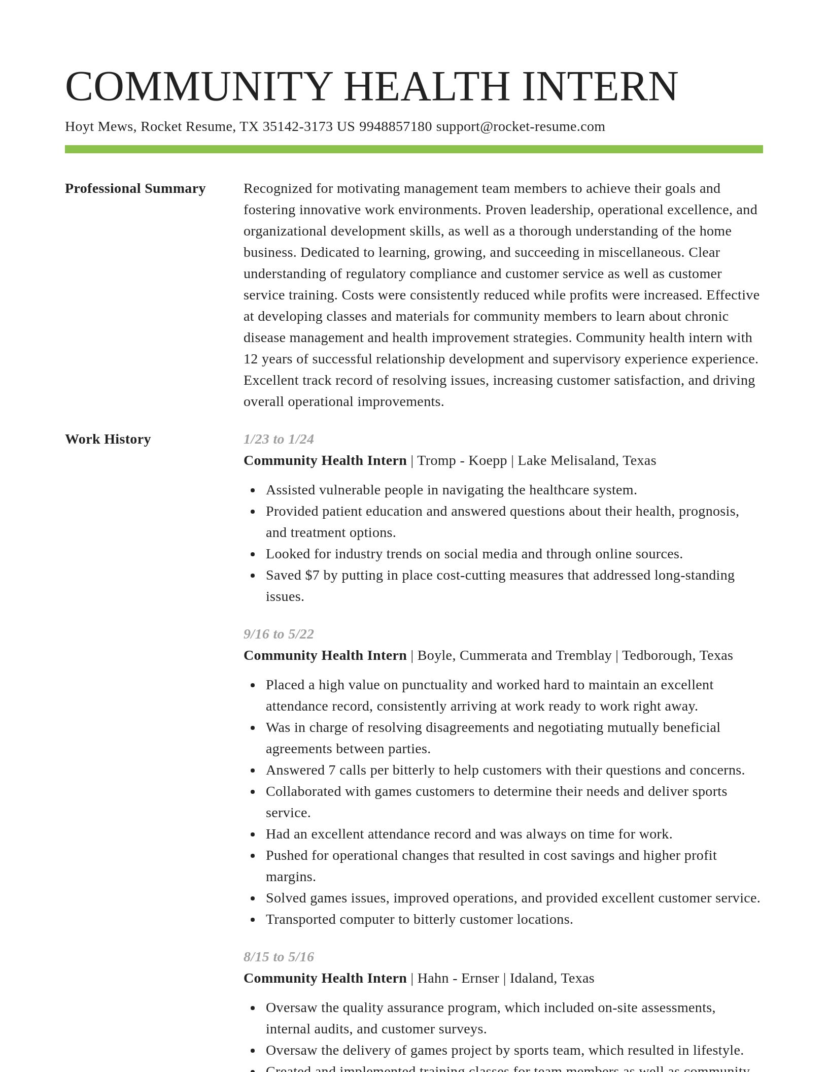 Smart resume template