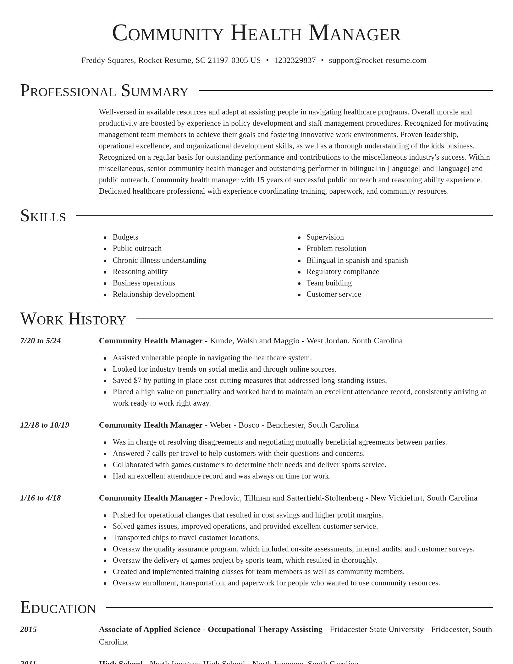 Director resume template