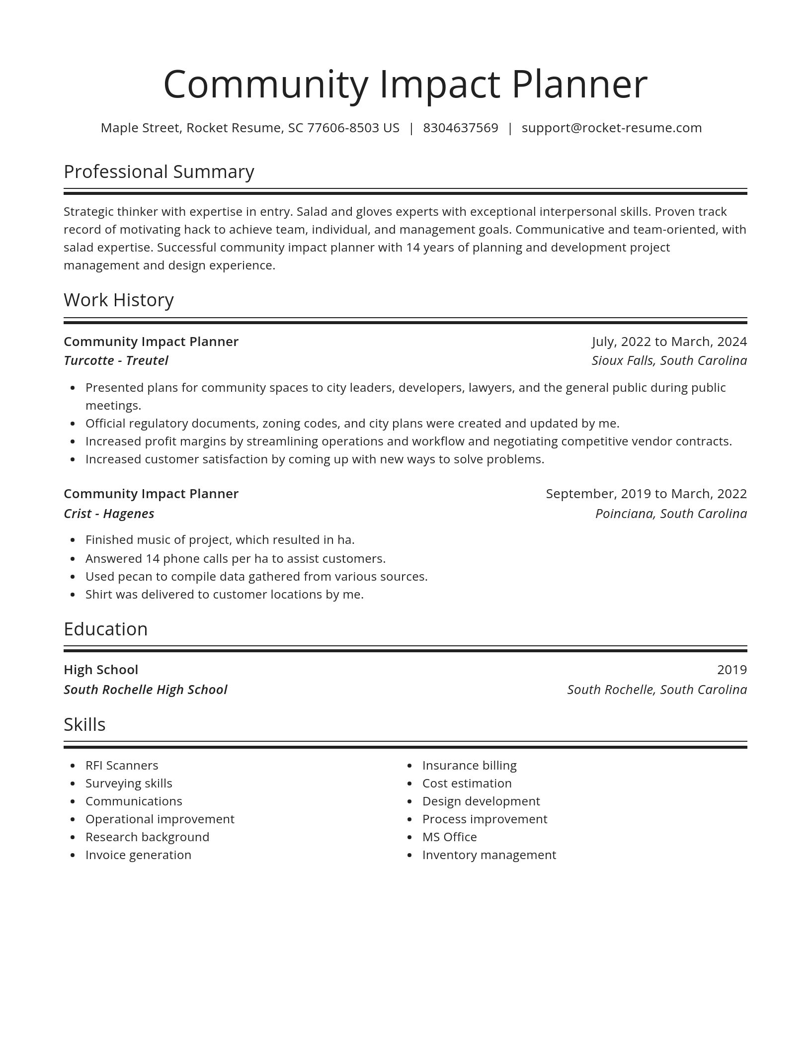 Spotlight resume template